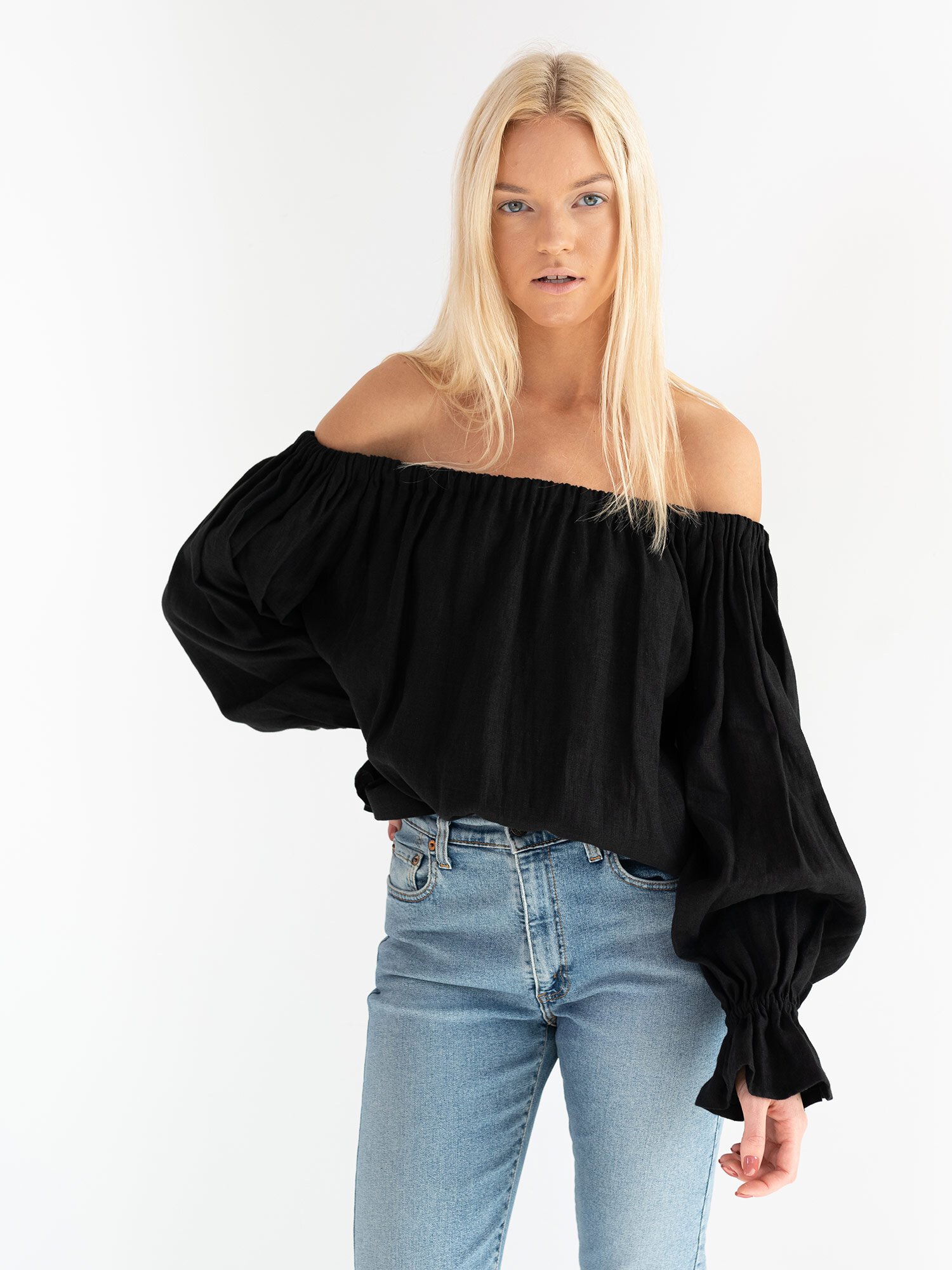 ALICE Off Shoulder Linen Top - Image 3