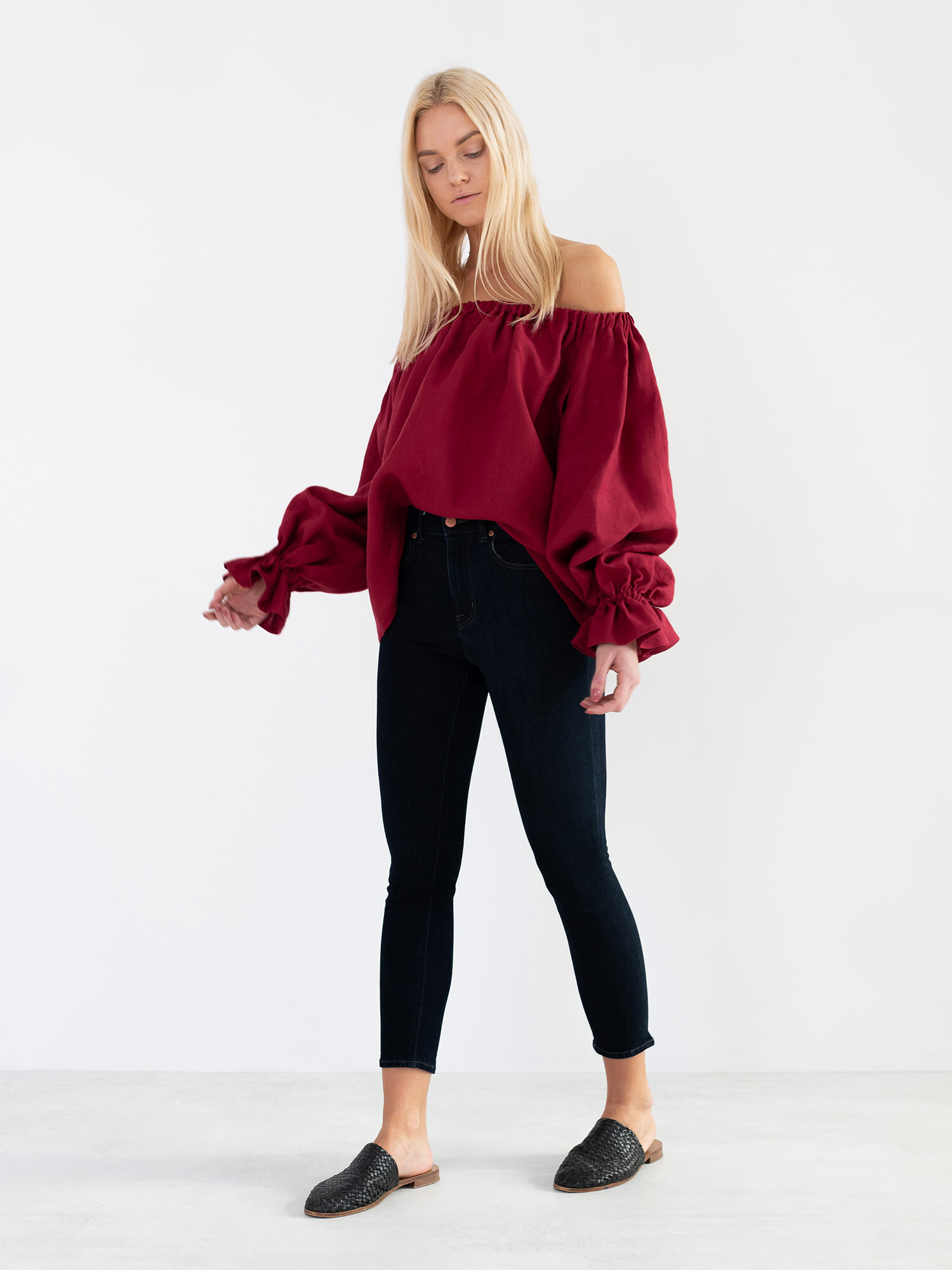 ALICE Off Shoulder Linen Top - Image 1