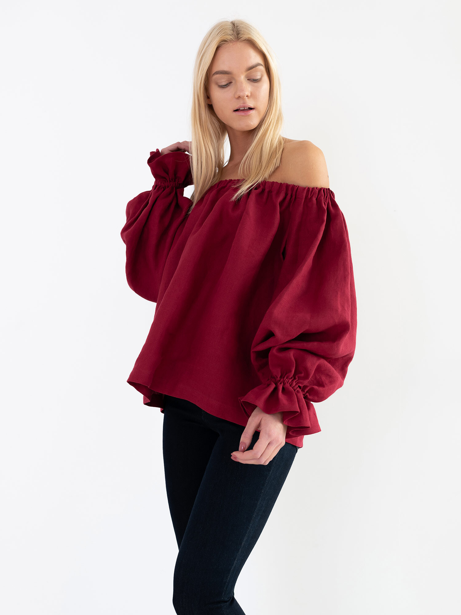 ALICE Off Shoulder Linen Top - Image 2