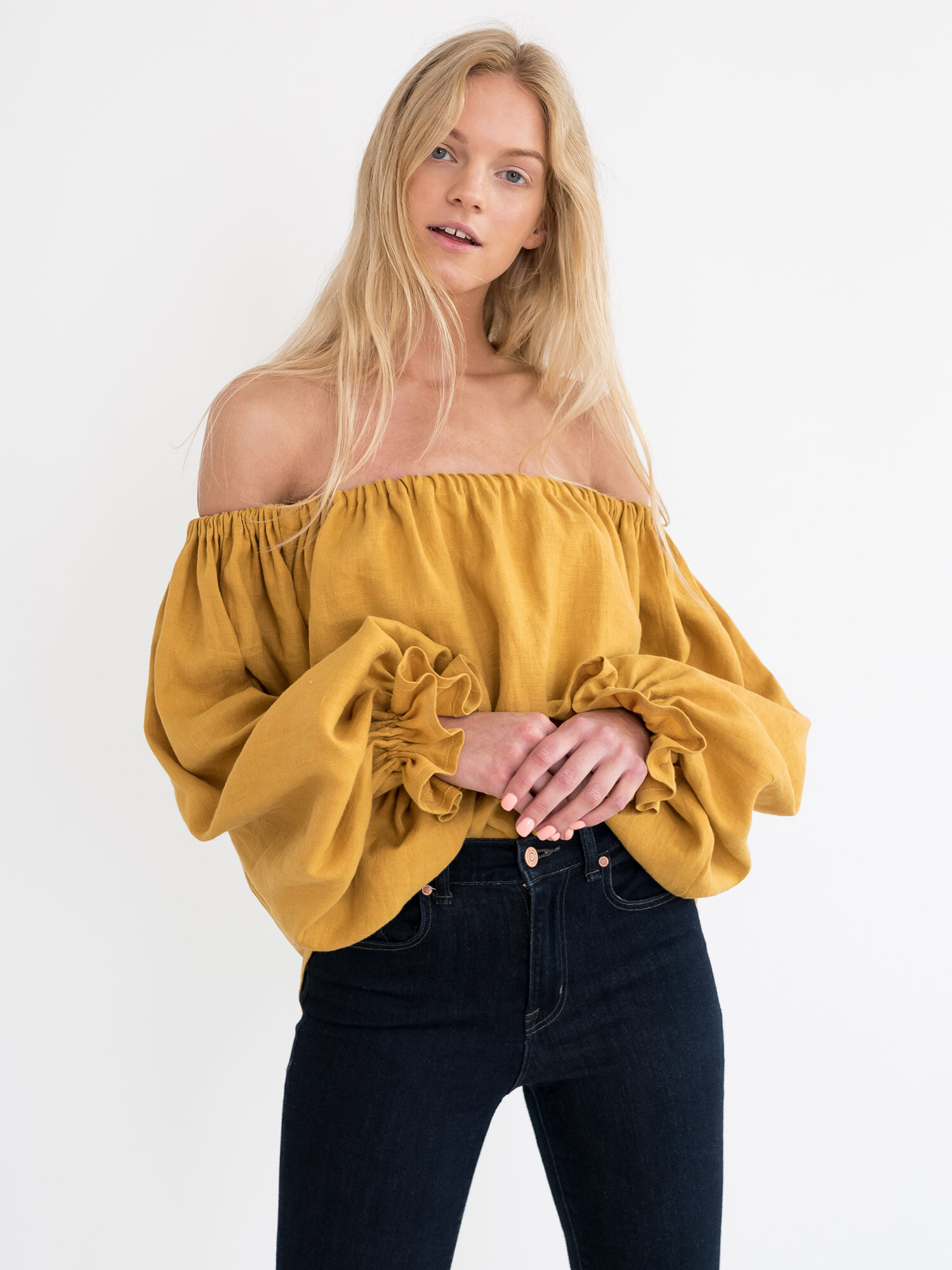 ALICE Off Shoulder Linen Top - Image 1