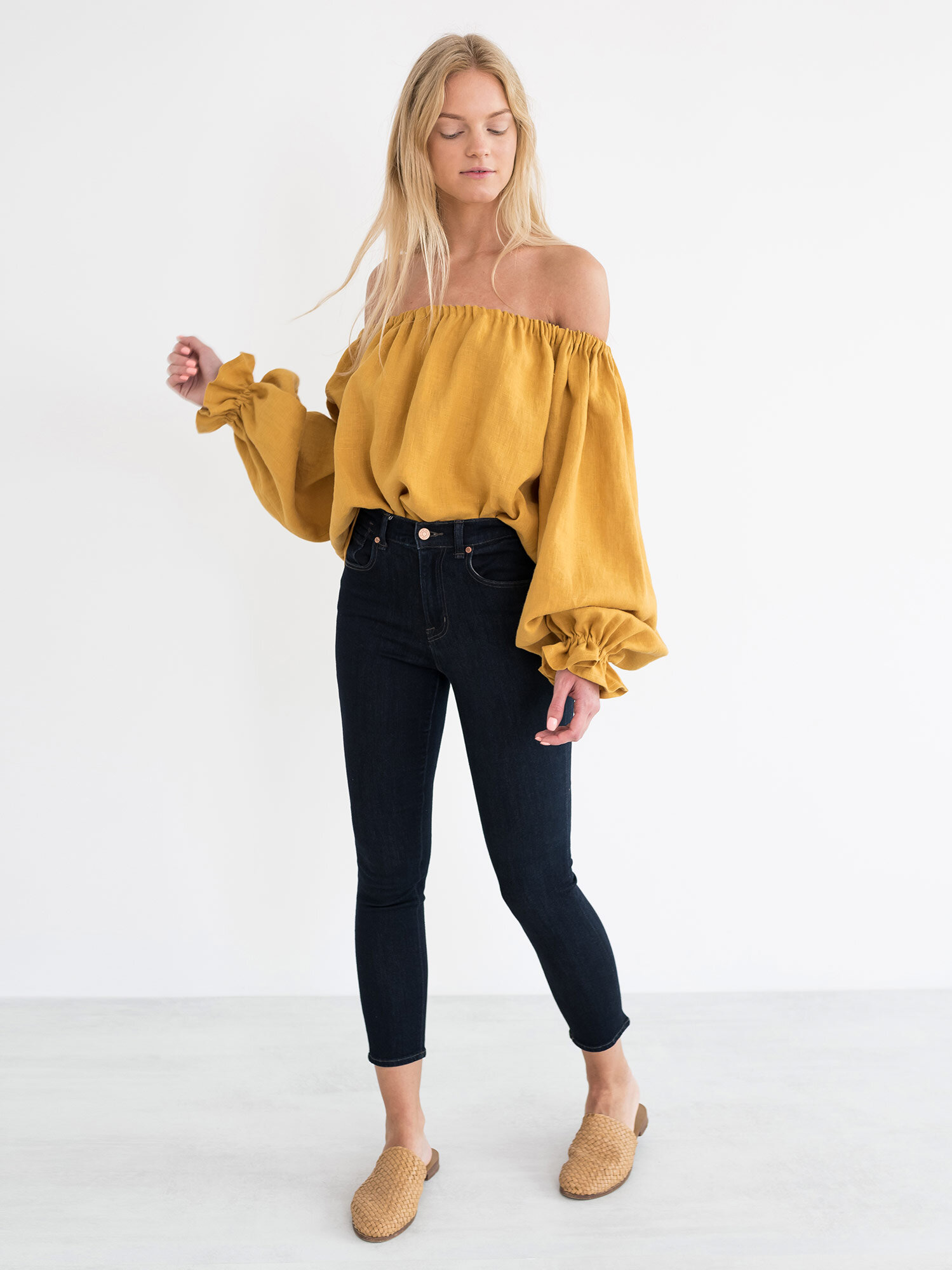 ALICE Off Shoulder Linen Top - Image 2
