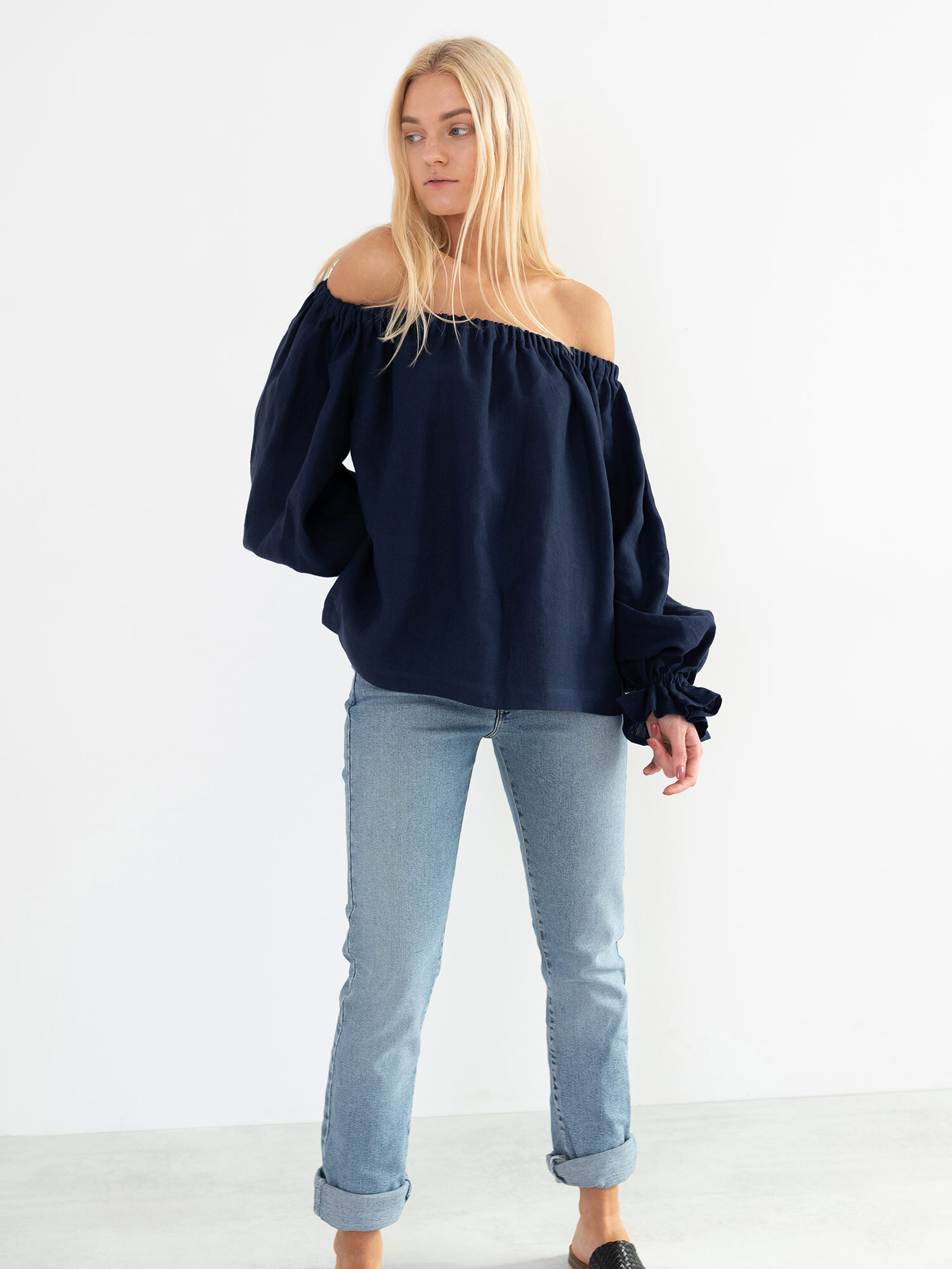 ALICE Off Shoulder Linen Top - Image 1