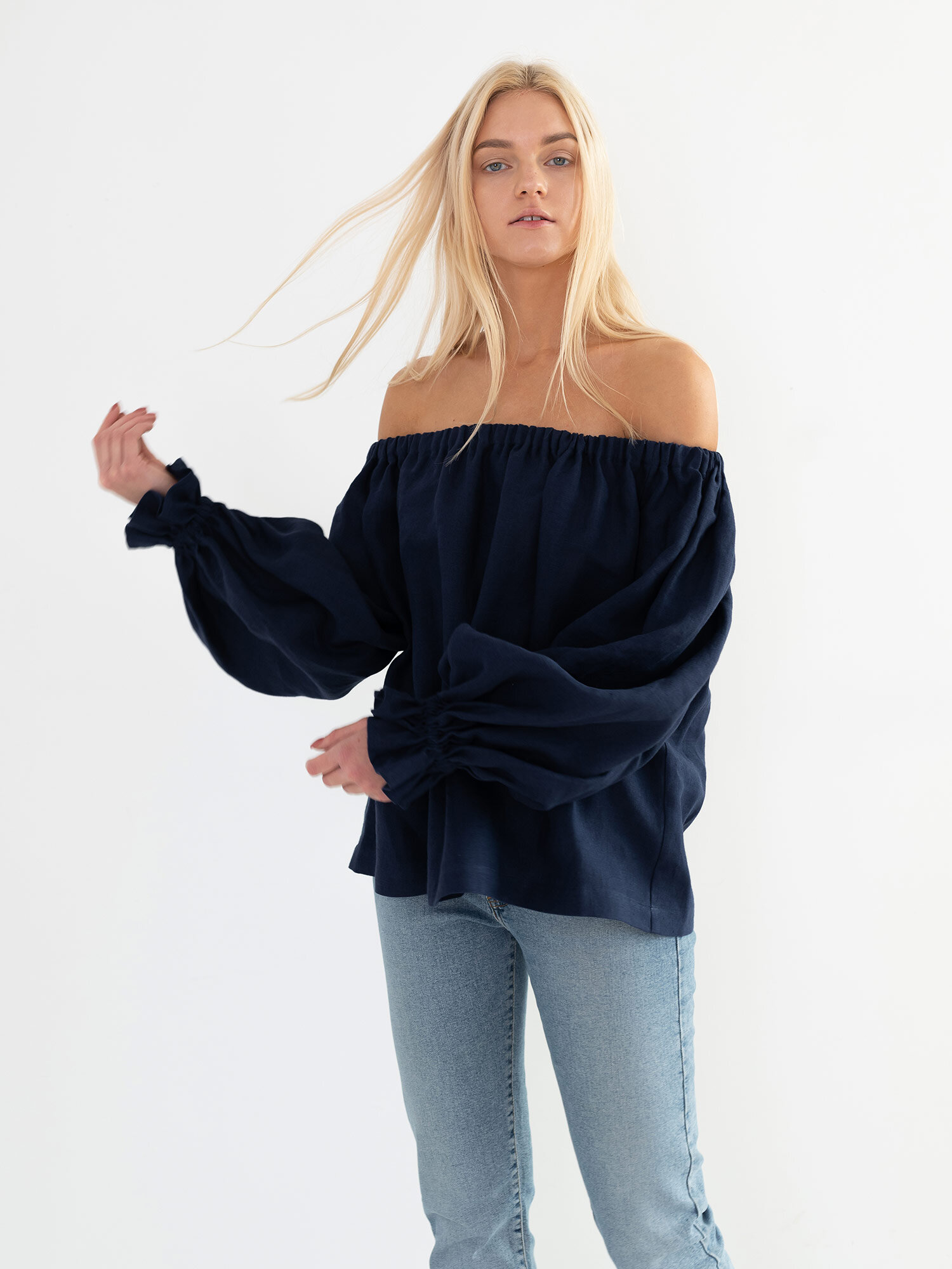 ALICE Off Shoulder Linen Top - Image 2