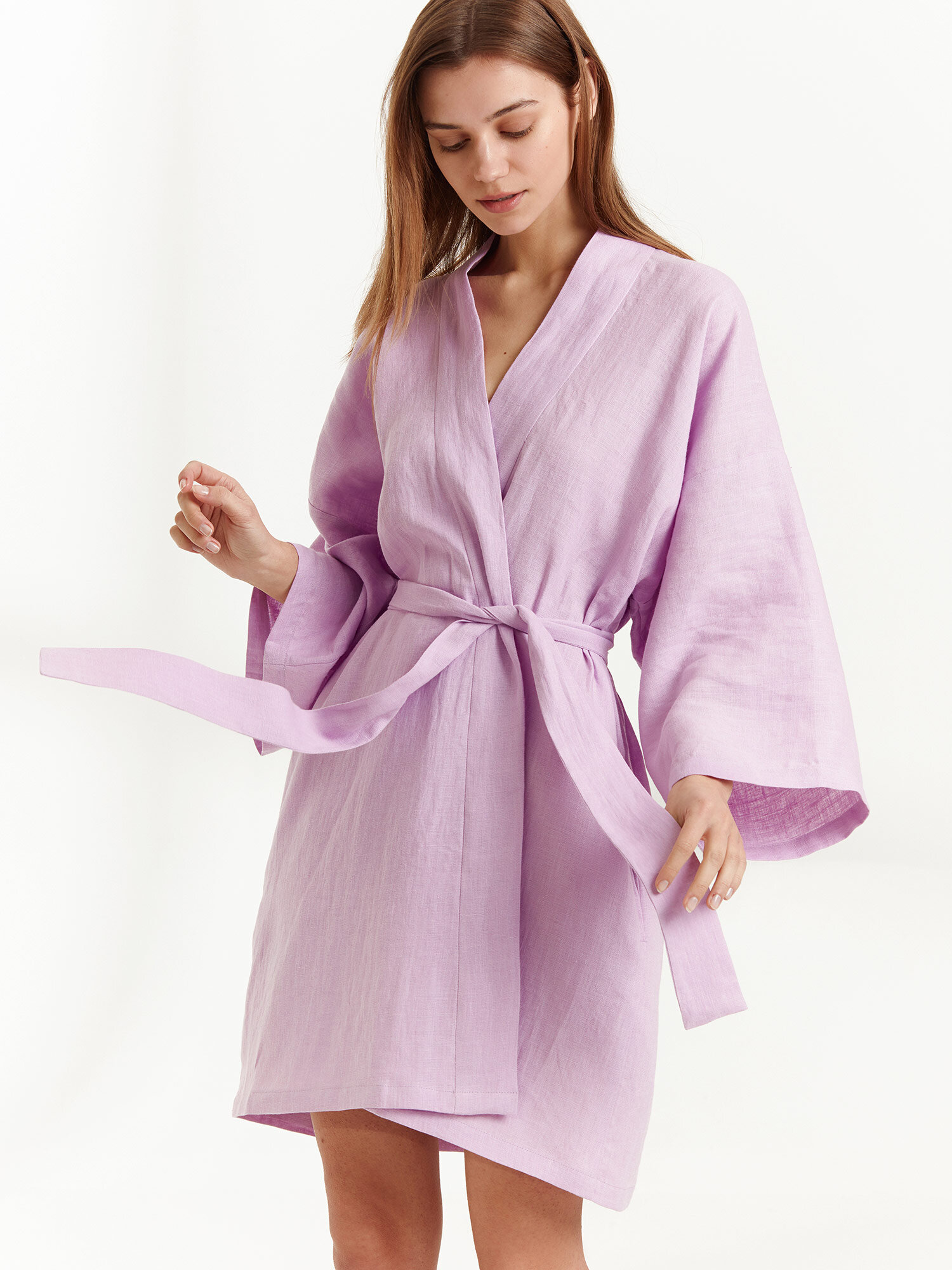 ATHENA Linen Wrap Dress - Image 2