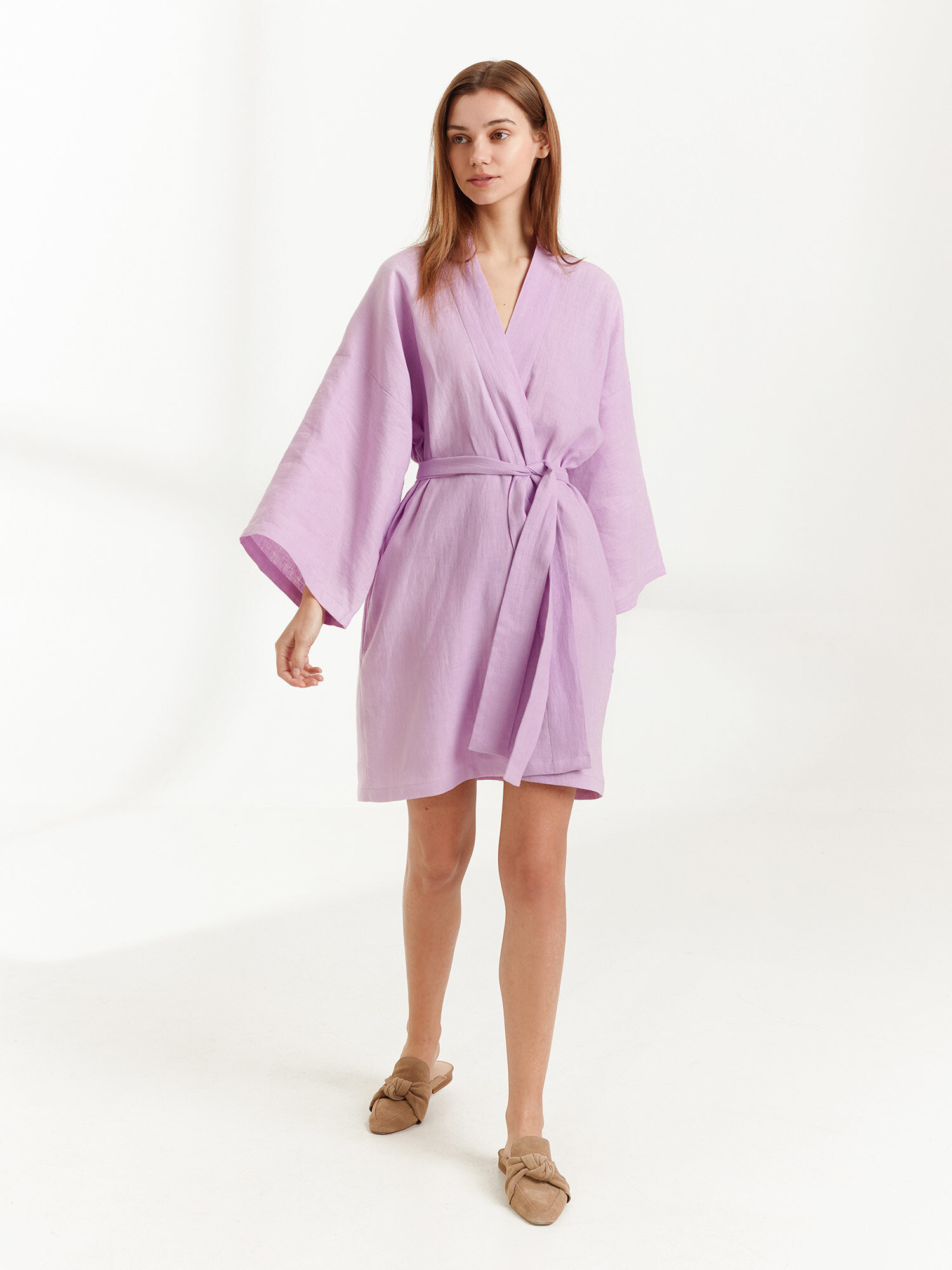 ATHENA Linen Wrap Dress - Image 4