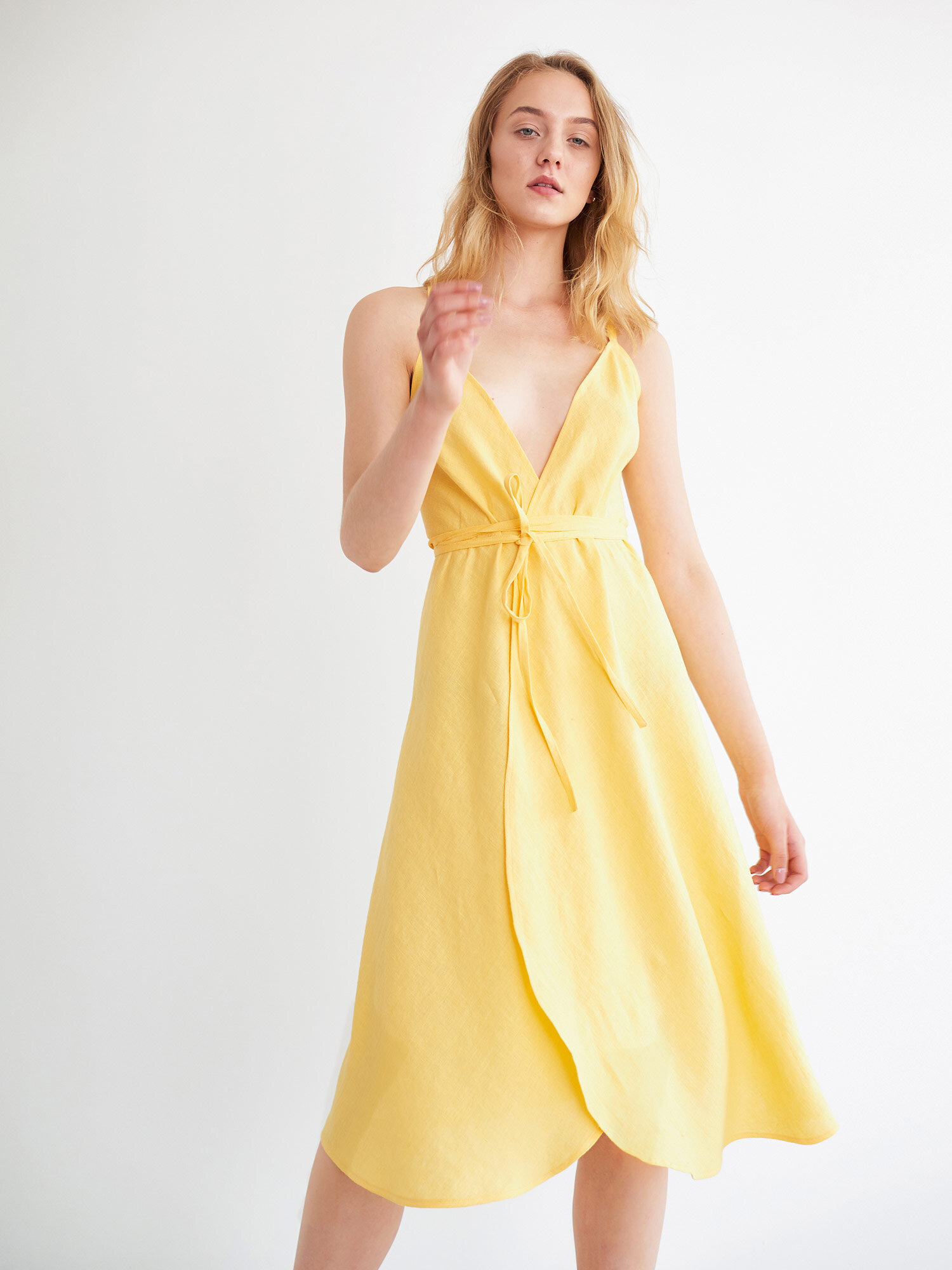 AUDREY Linen Wrap Dress - Image 2