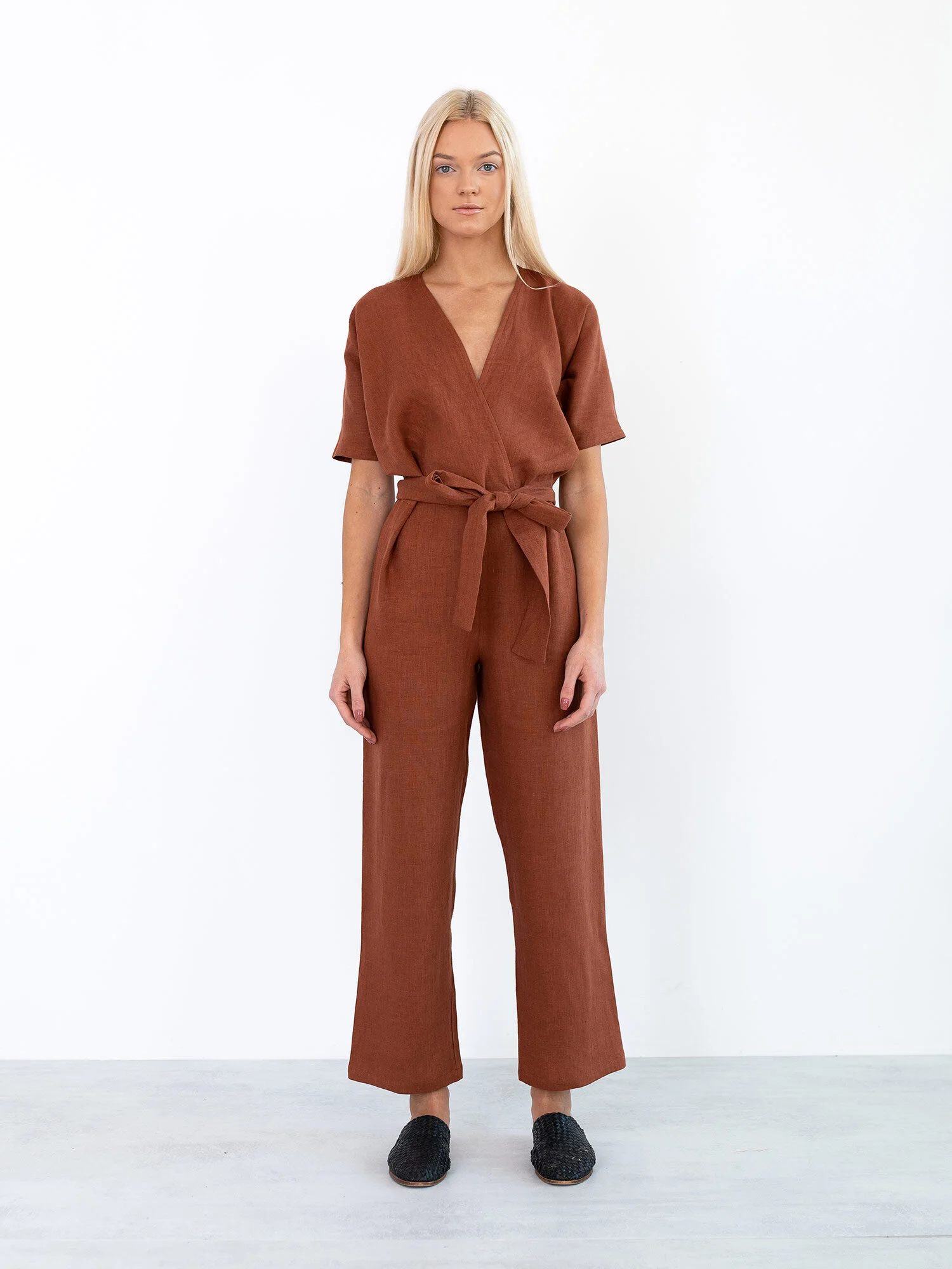 Image 3 of AURORA Linen Jumpsuit in Rust from Love and Confuse