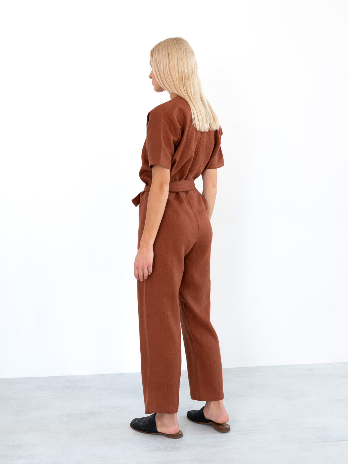 Image 6 of AURORA Linen Jumpsuit in Rust from Love and Confuse