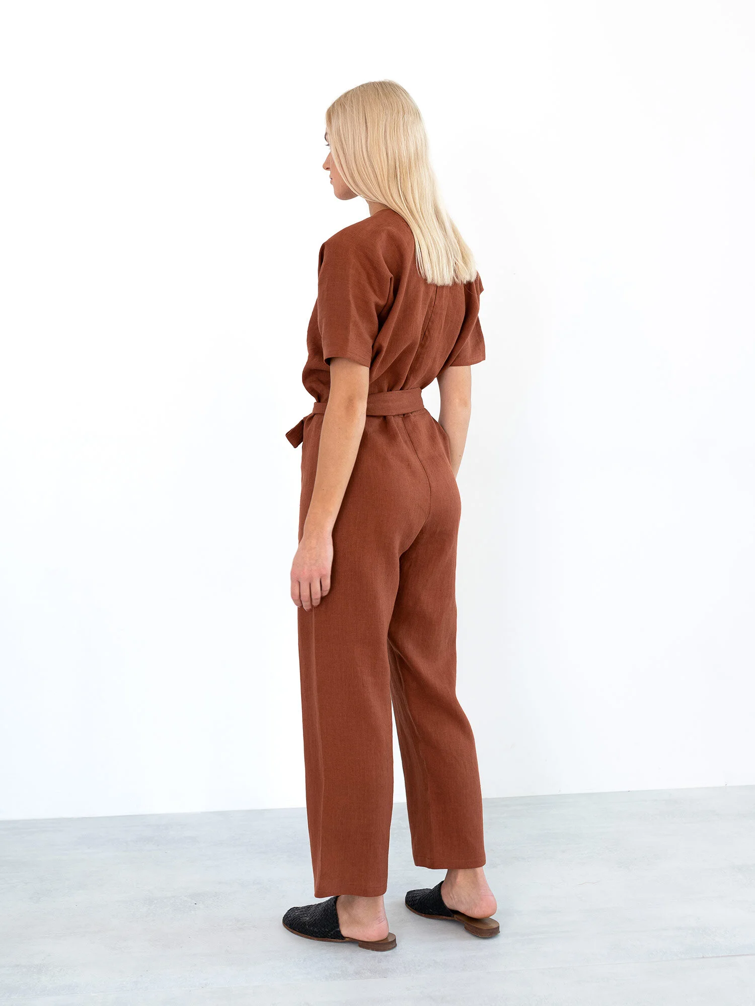 Image 6 of AURORA Linen Jumpsuit in Rust from Love and Confuse