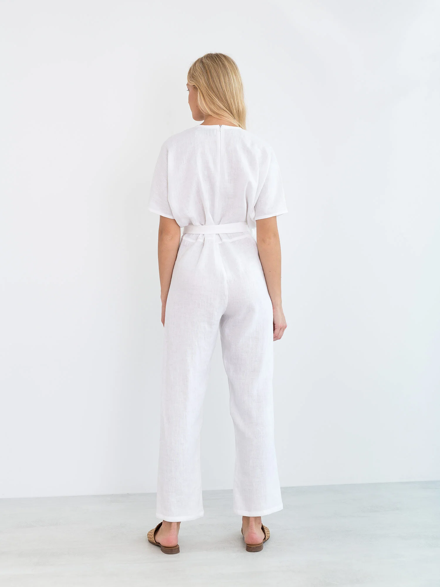 Image 5 of AURORA Linen Jumpsuit in White from Love and Confuse