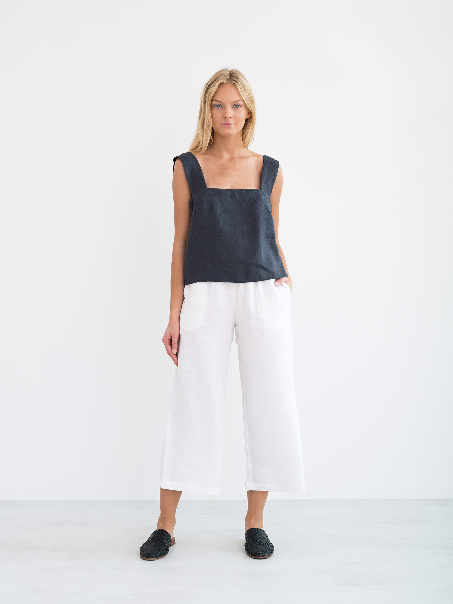 BEA Wide Strap Linen Top - Image 1