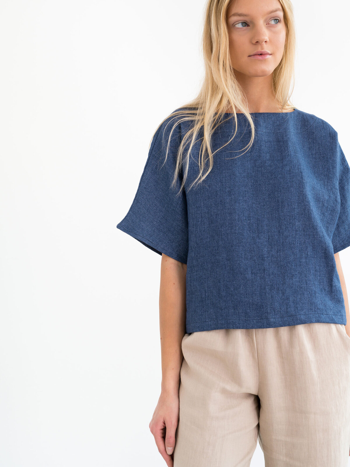 Image 4 of BEE Linen Top in Denim from Love and Confuse