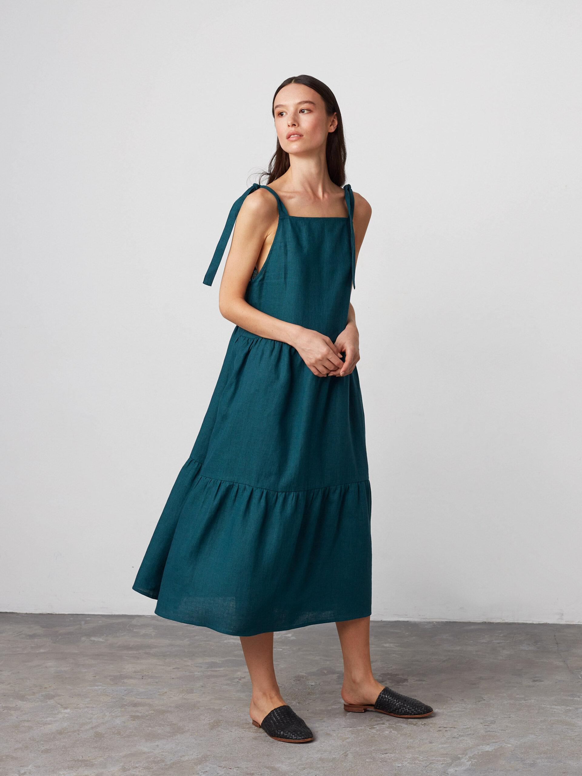 BERRY Linen Strap Dress - Image 5