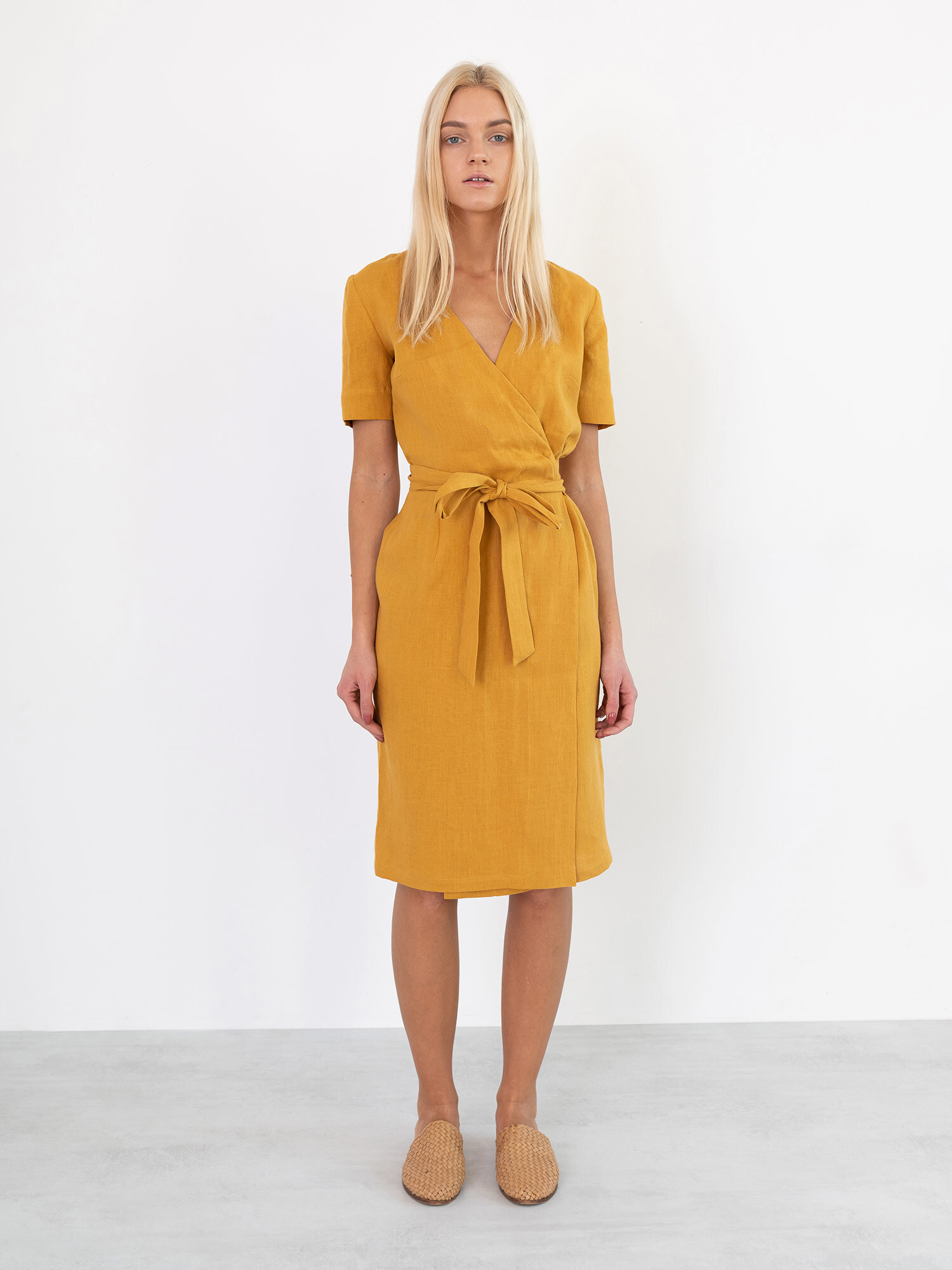 BRIGITTE Linen Wrap Dress - Image 2