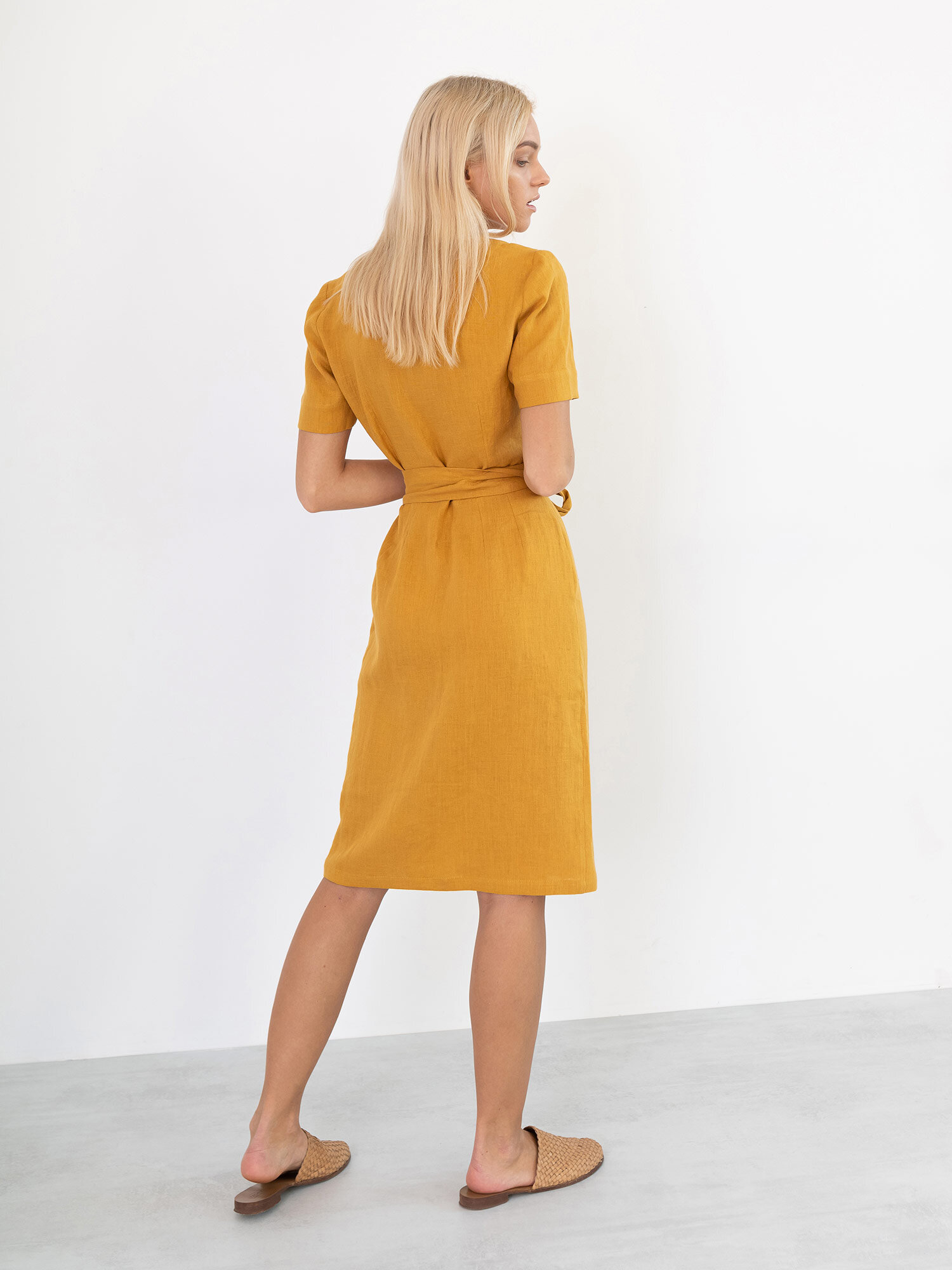 BRIGITTE Linen Wrap Dress - Image 5