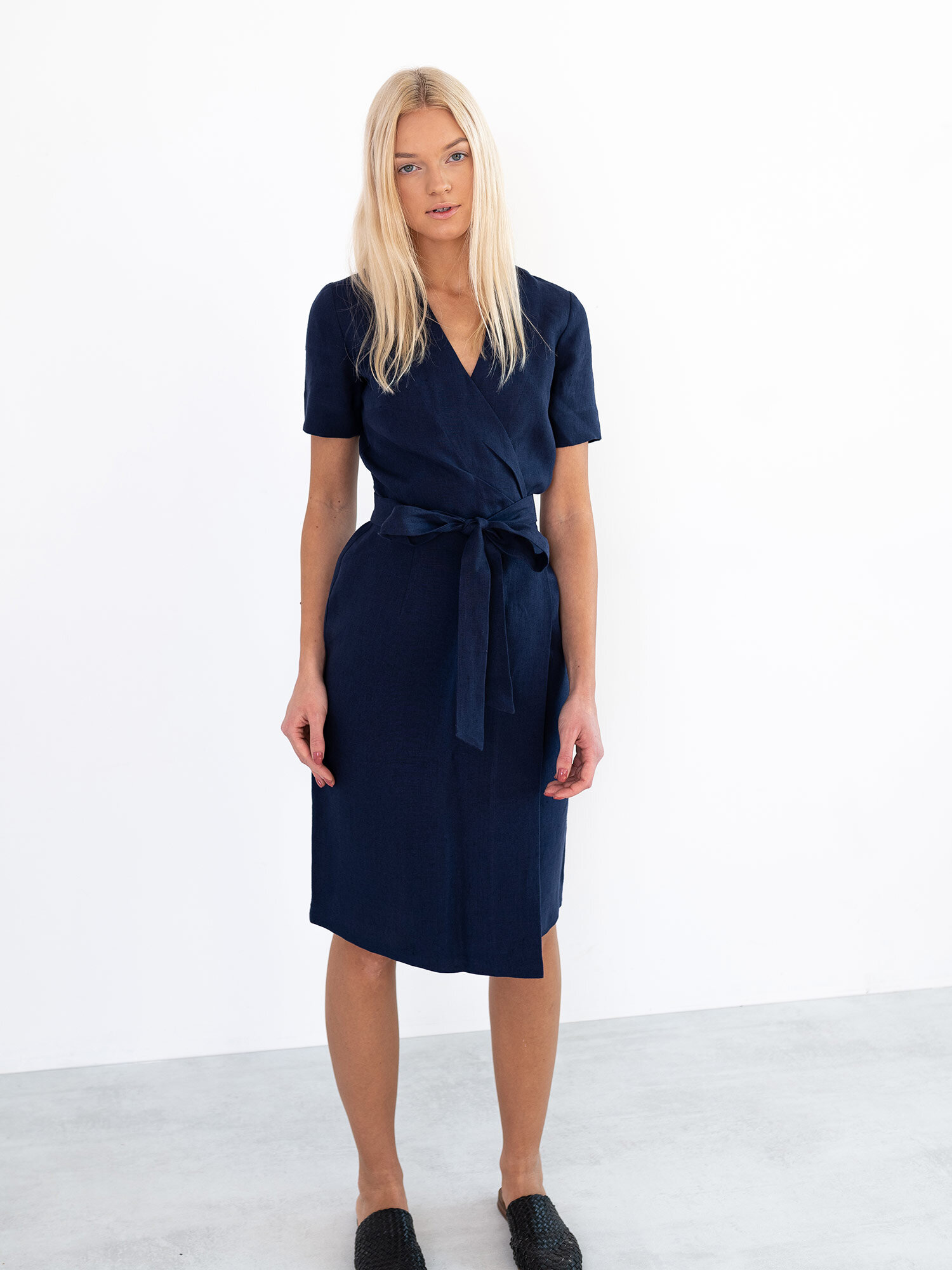 BRIGITTE Linen Wrap Dress - Image 1