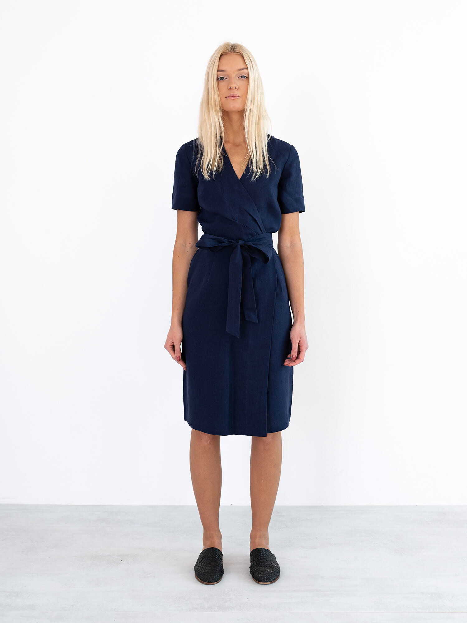 BRIGITTE Linen Wrap Dress - Image 3