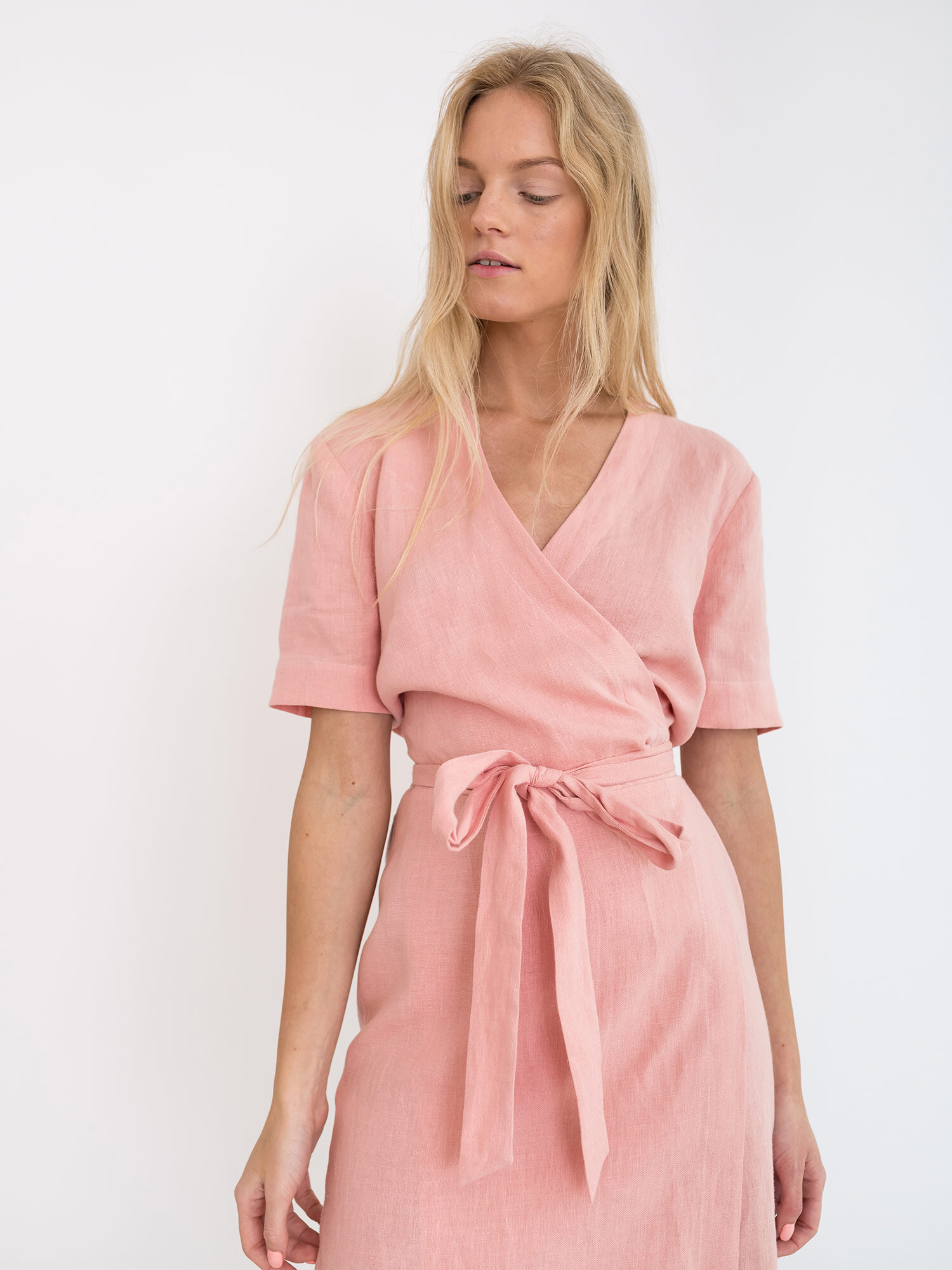 BRIGITTE Linen Wrap Dress - Image 1
