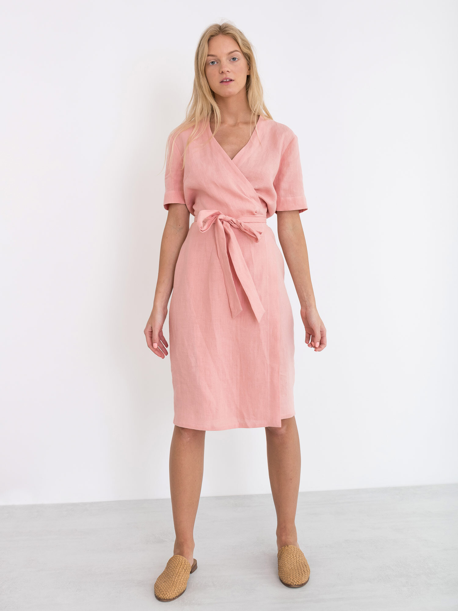 BRIGITTE Linen Wrap Dress - Image 2