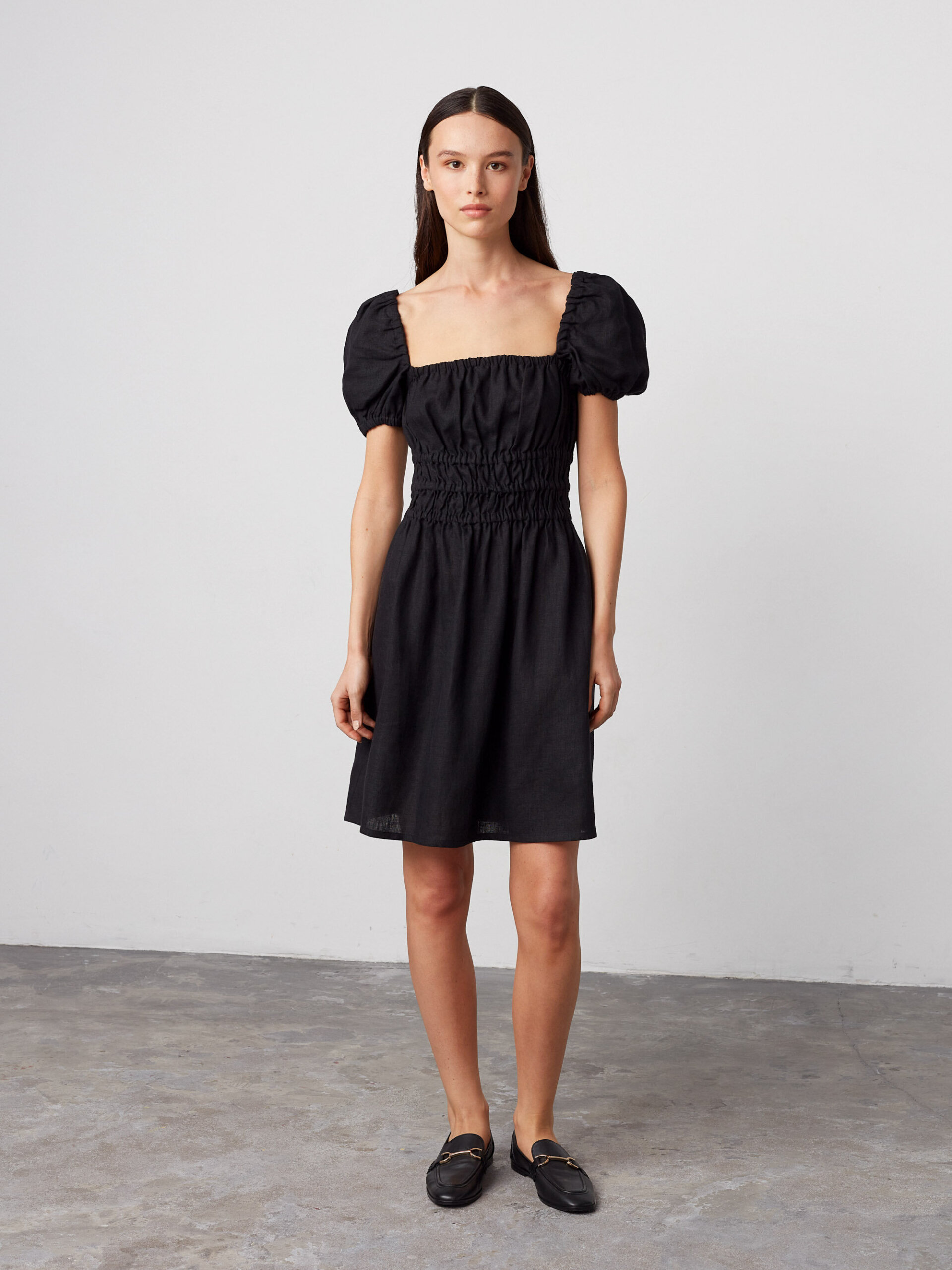 CIELLE Puff Sleeve Linen Summer Dress - Image 2