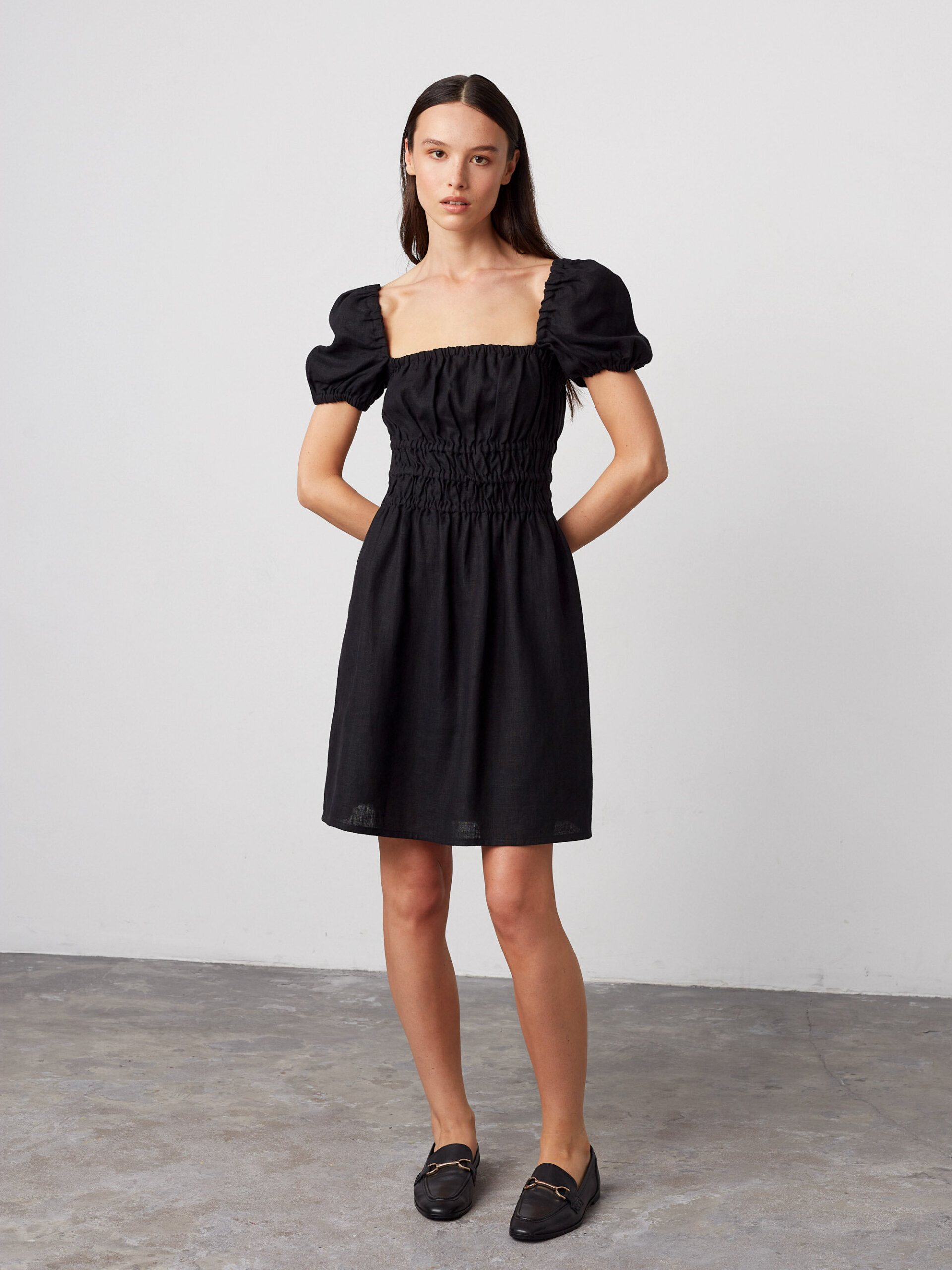CIELLE Puff Sleeve Linen Summer Dress - Image 4