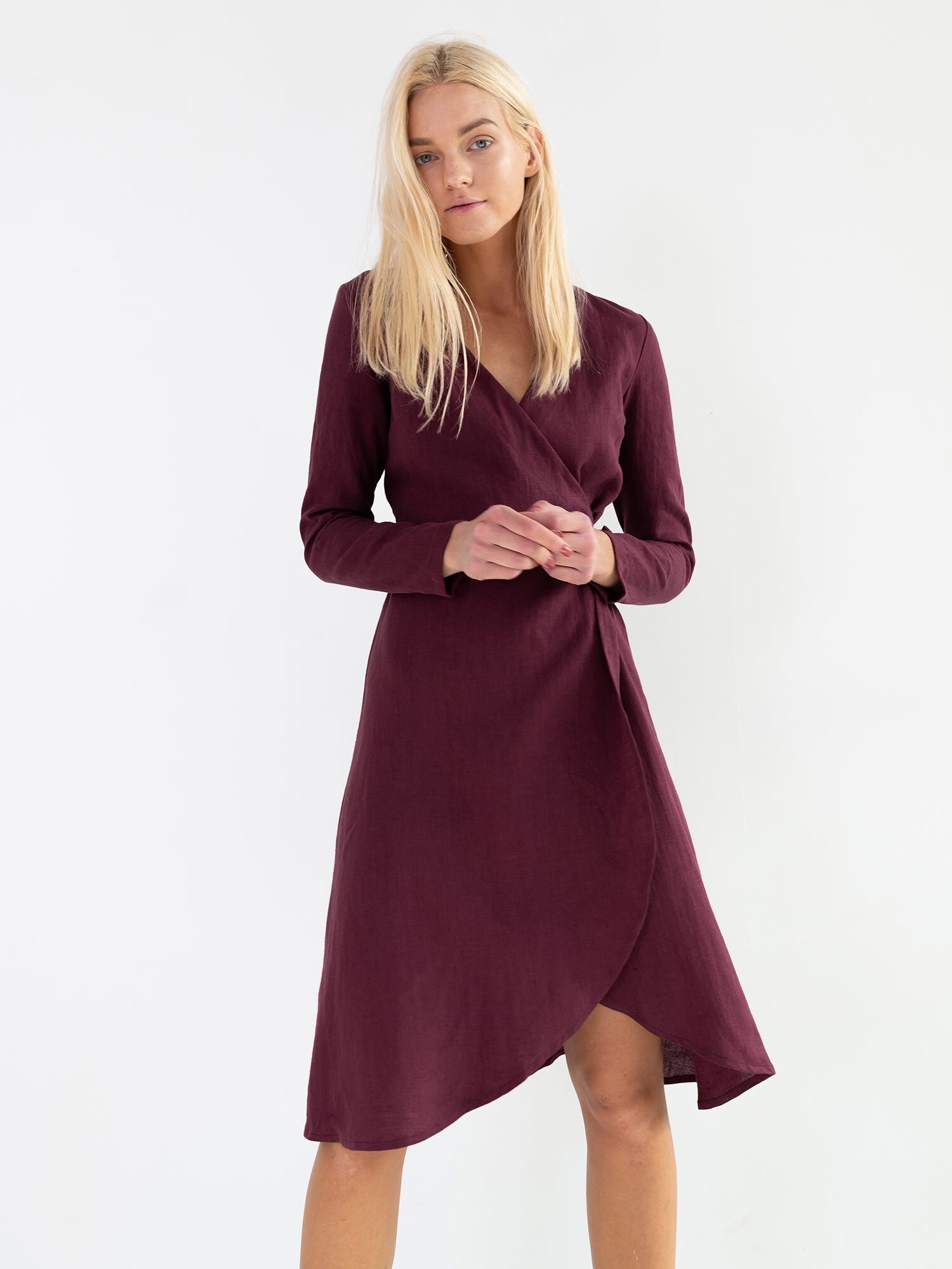 CLAUDIA Linen Wrap Dress - Image 1