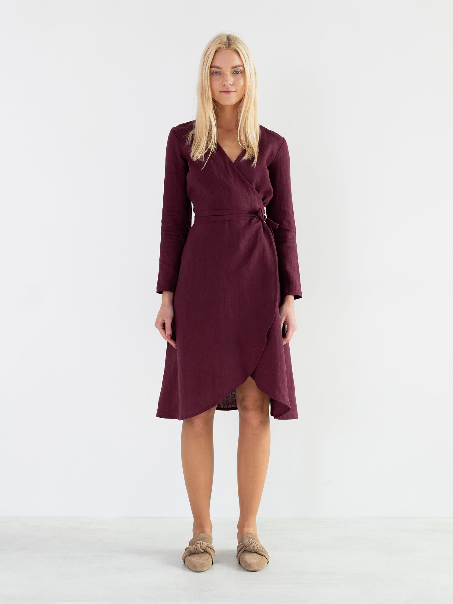 CLAUDIA Linen Wrap Dress - Image 2