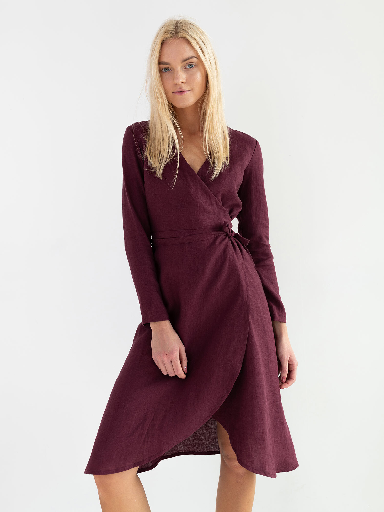 CLAUDIA Linen Wrap Dress - Image 3