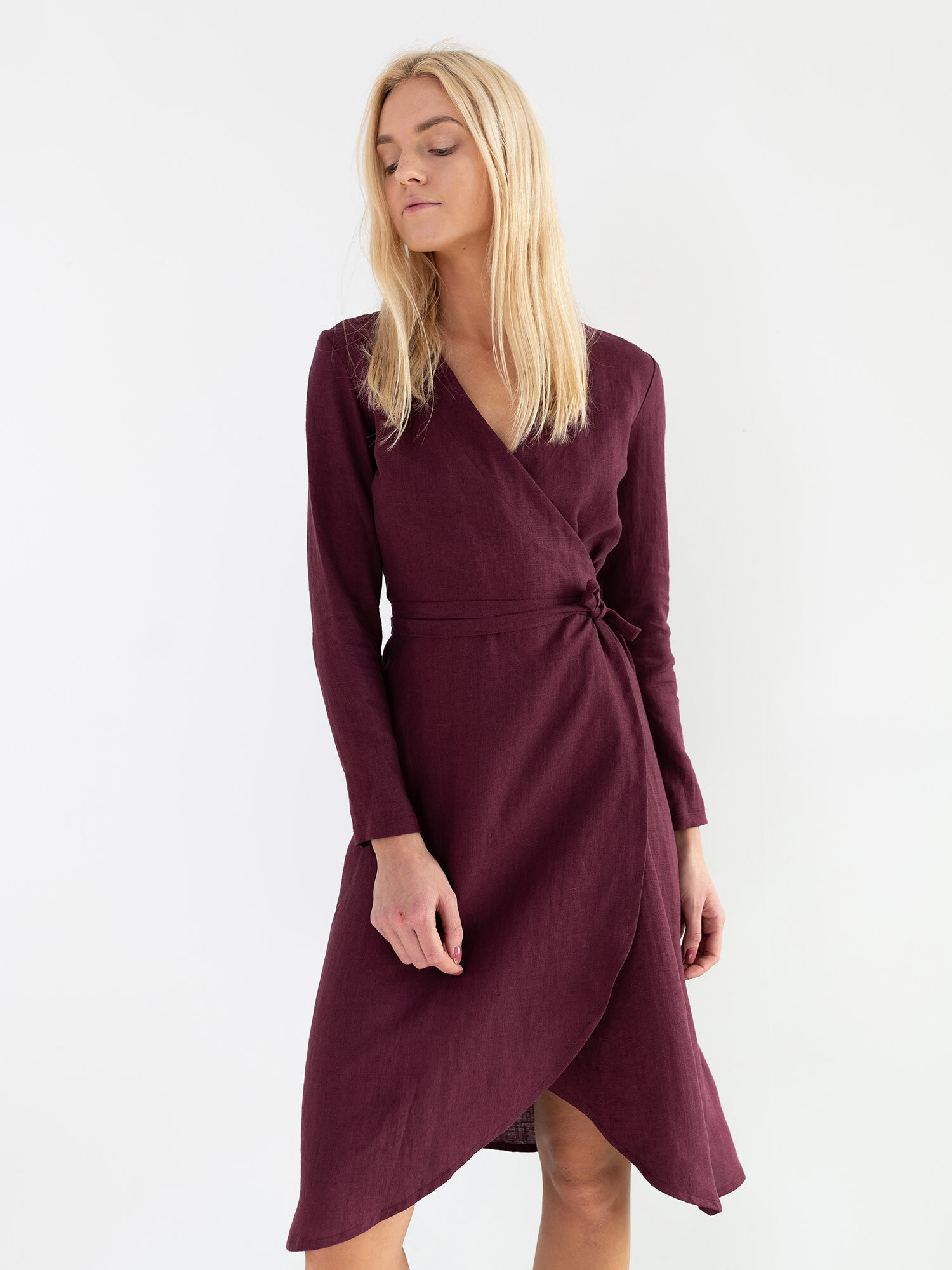 CLAUDIA Linen Wrap Dress - Image 6