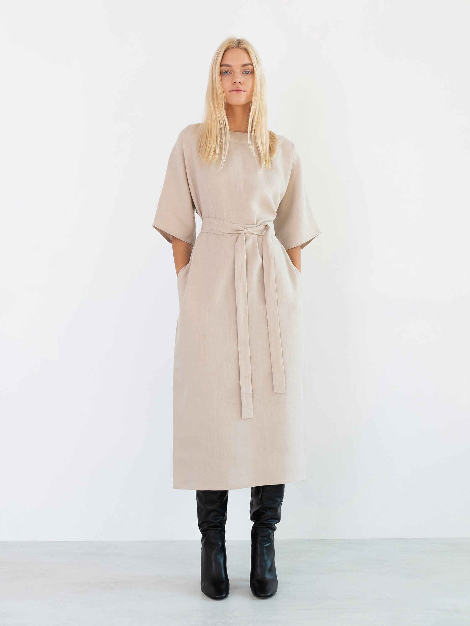 CLEMENTINE Linen Midi Dress - Image 5