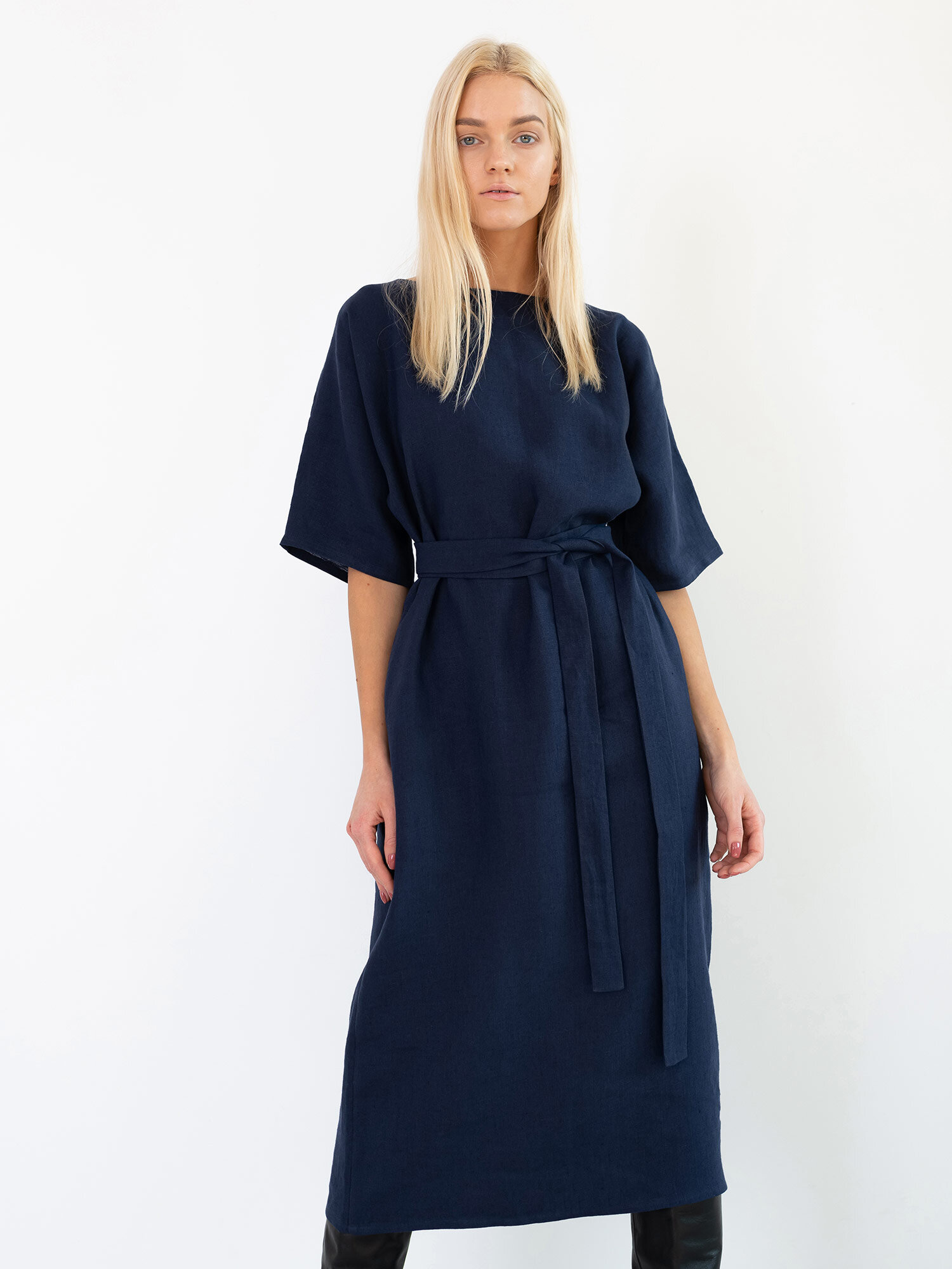 CLEMENTINE Linen Midi Dress - Image 2