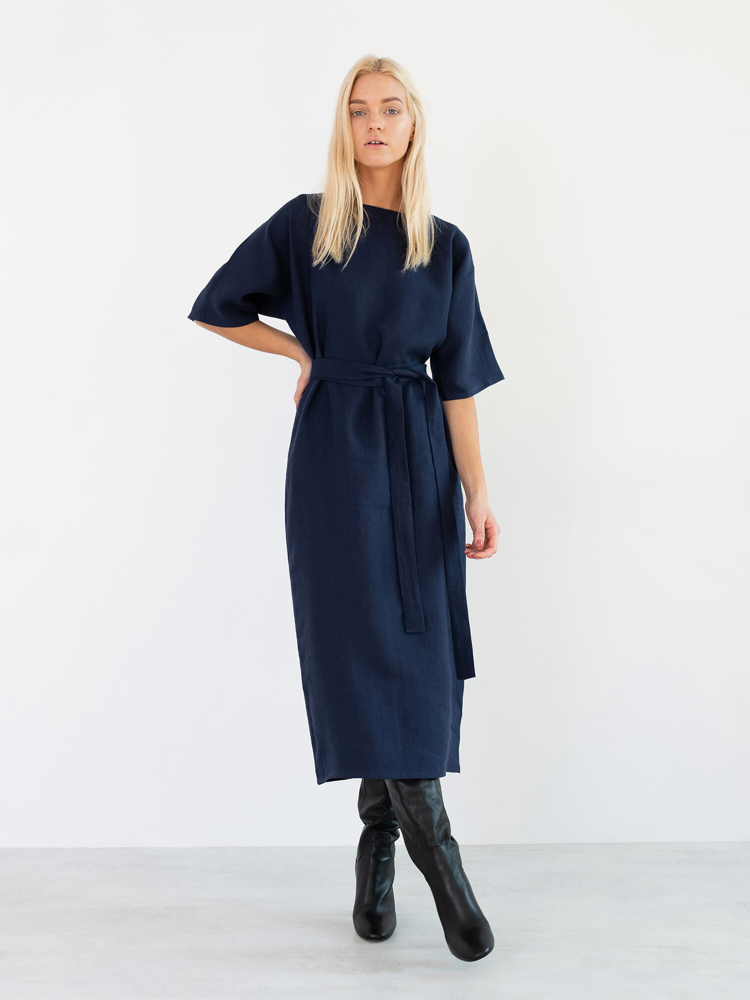 CLEMENTINE Linen Midi Dress - Image 4