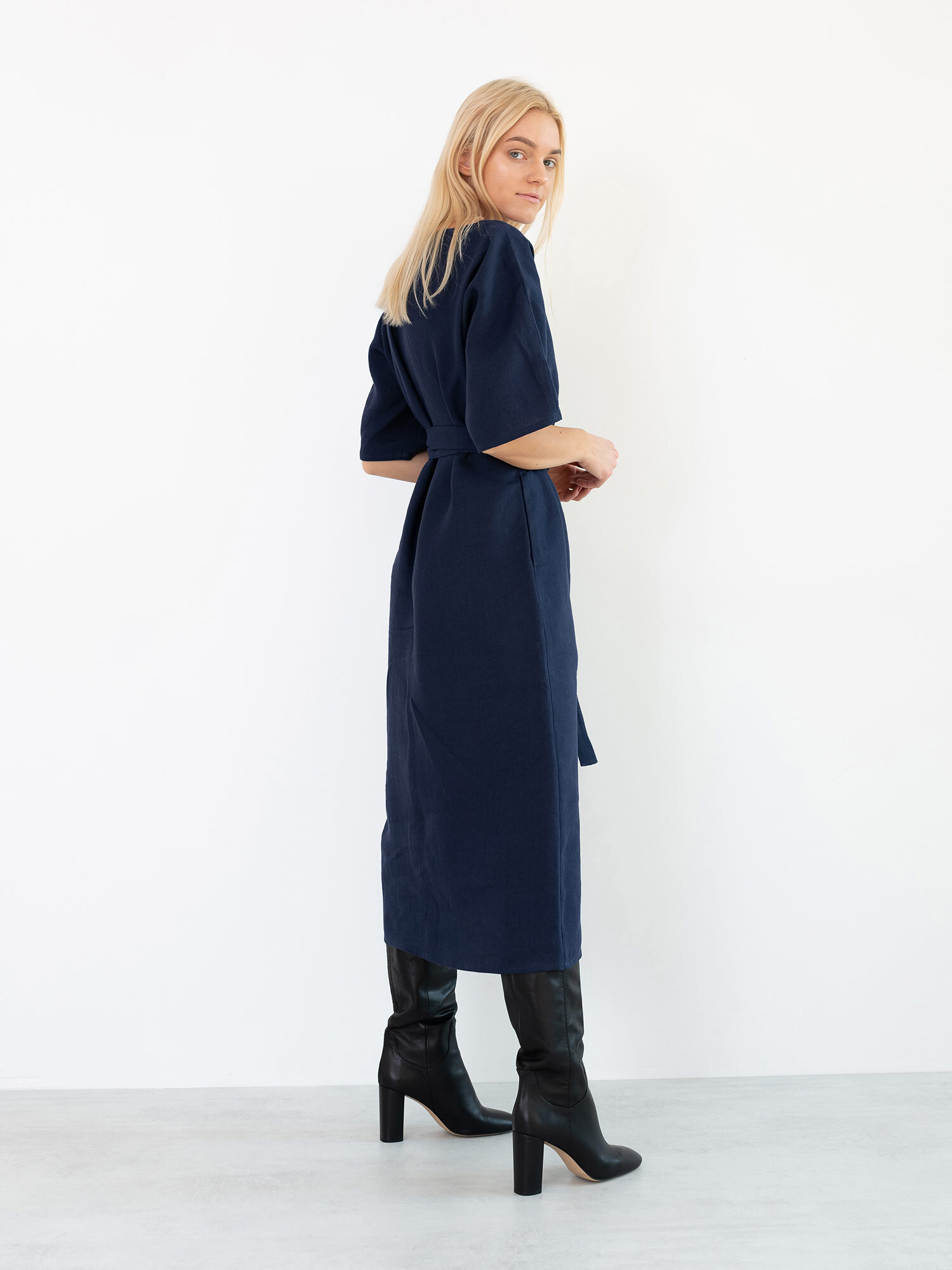 CLEMENTINE Linen Midi Dress - Image 5