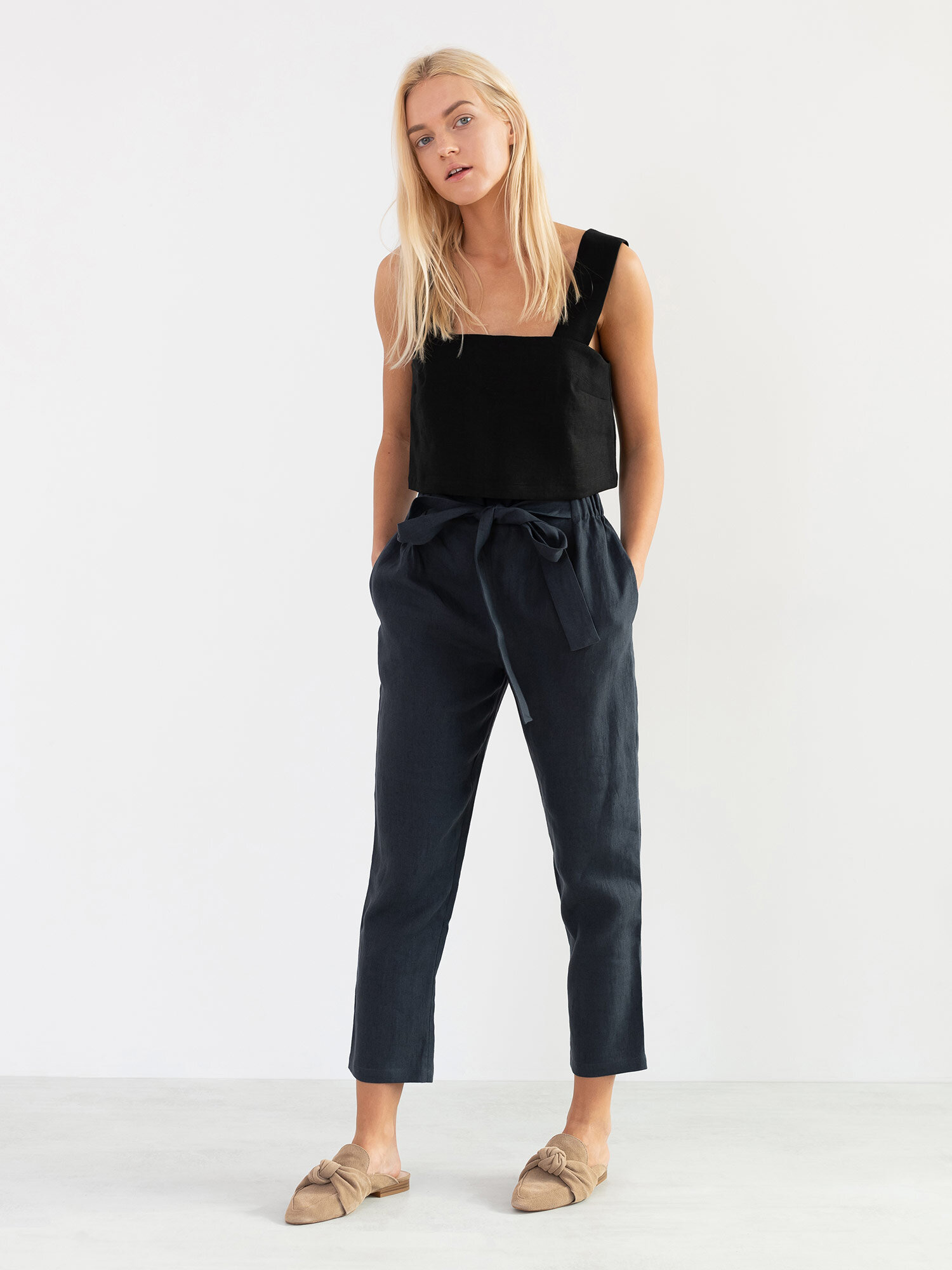 DAHLIA Wide Strap Linen Top - Image 2