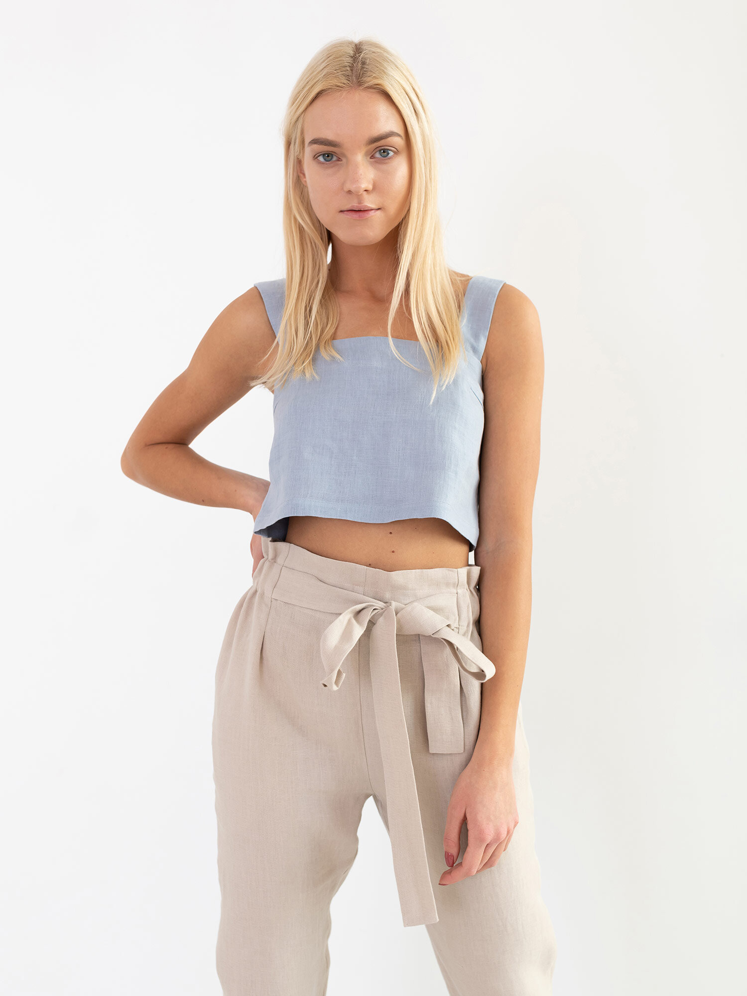 DAHLIA Wide Strap Linen Top - Image 3