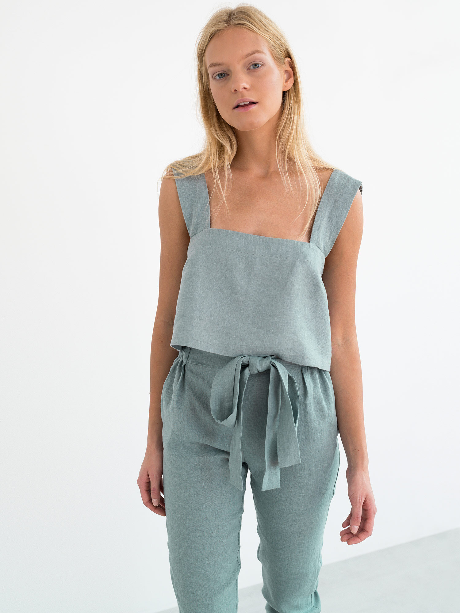 DAHLIA Wide Strap Linen Top - Image 3