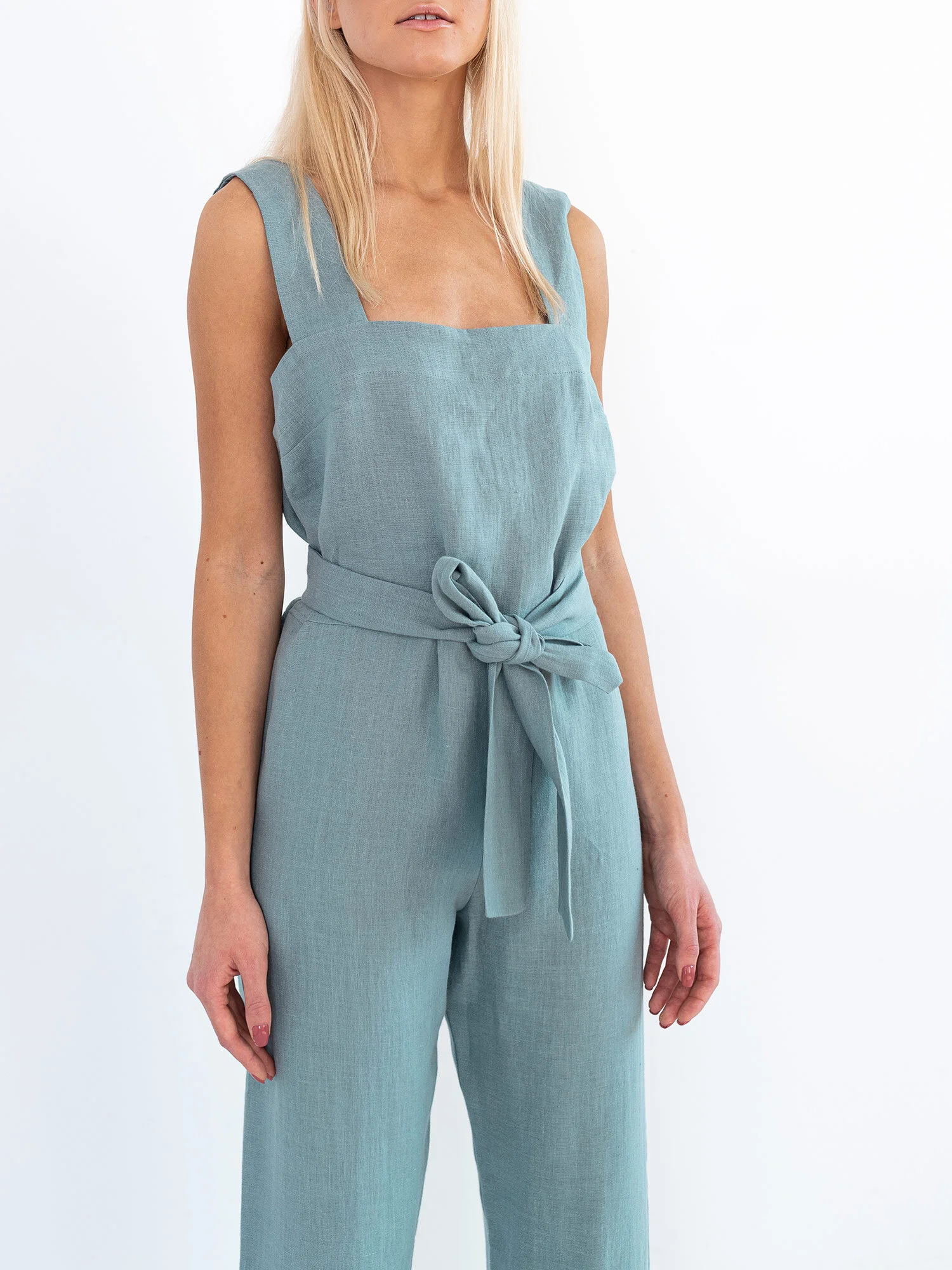 Image 3 of DAKOTA Linen Jumpsuit in Dark Turquoise from Love and Confuse