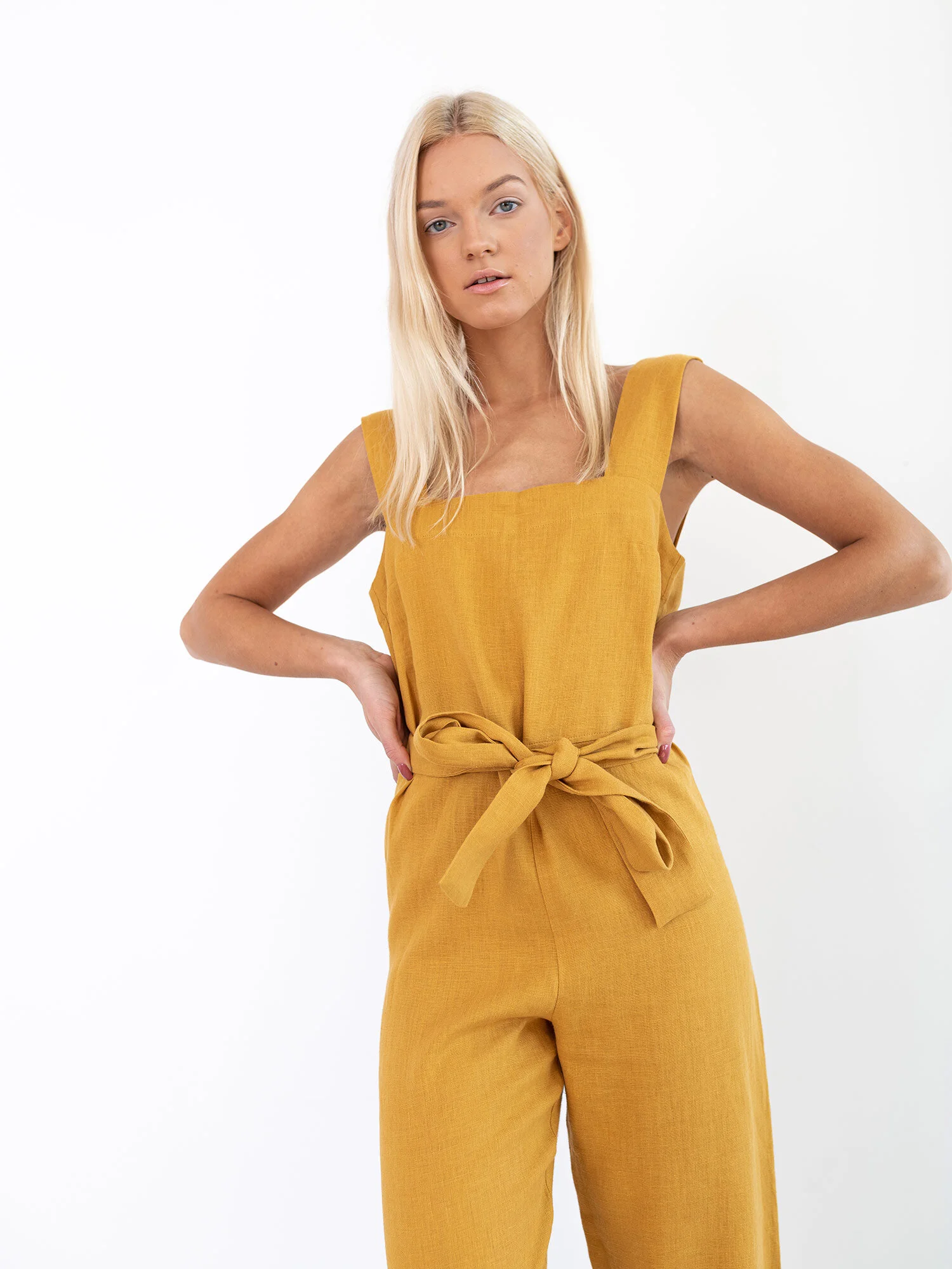 Image 1 of DAKOTA Linen Jumpsuit in Mustard from Love and Confuse