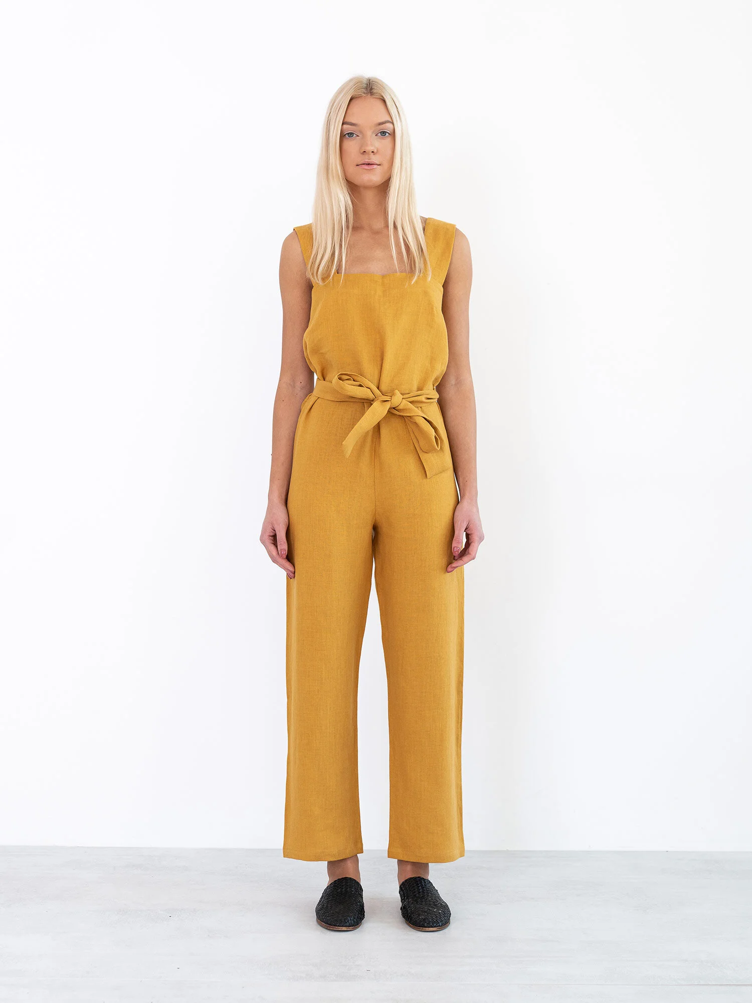 Image 2 of DAKOTA Linen Jumpsuit in Mustard from Love and Confuse