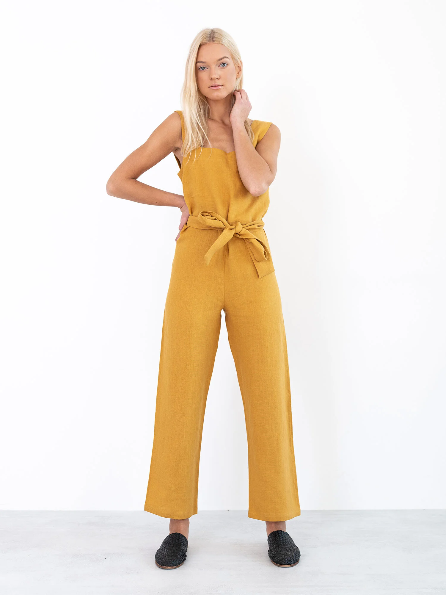 Image 3 of DAKOTA Linen Jumpsuit in Mustard from Love and Confuse