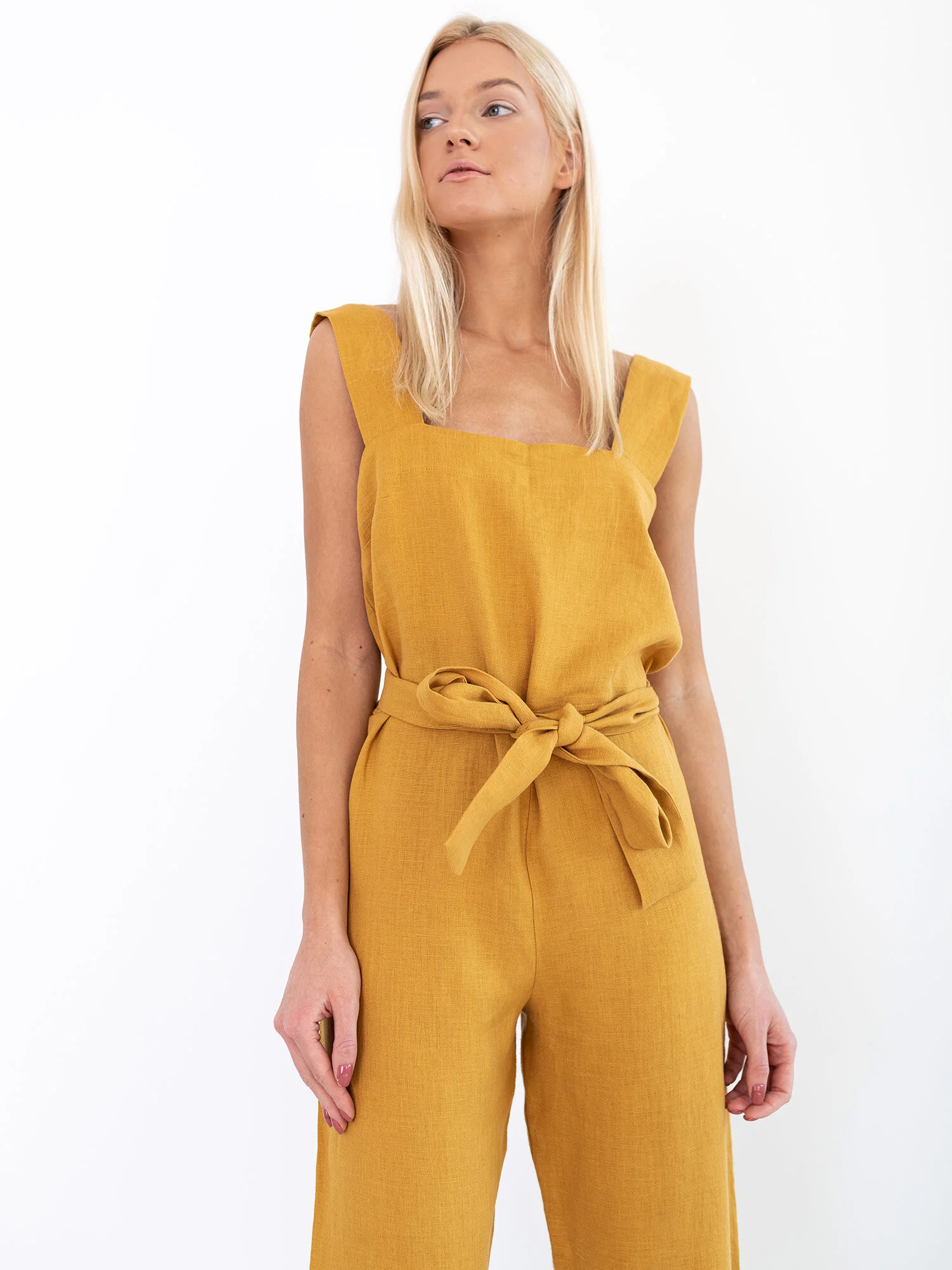 Image 4 of DAKOTA Linen Jumpsuit in Mustard from Love and Confuse