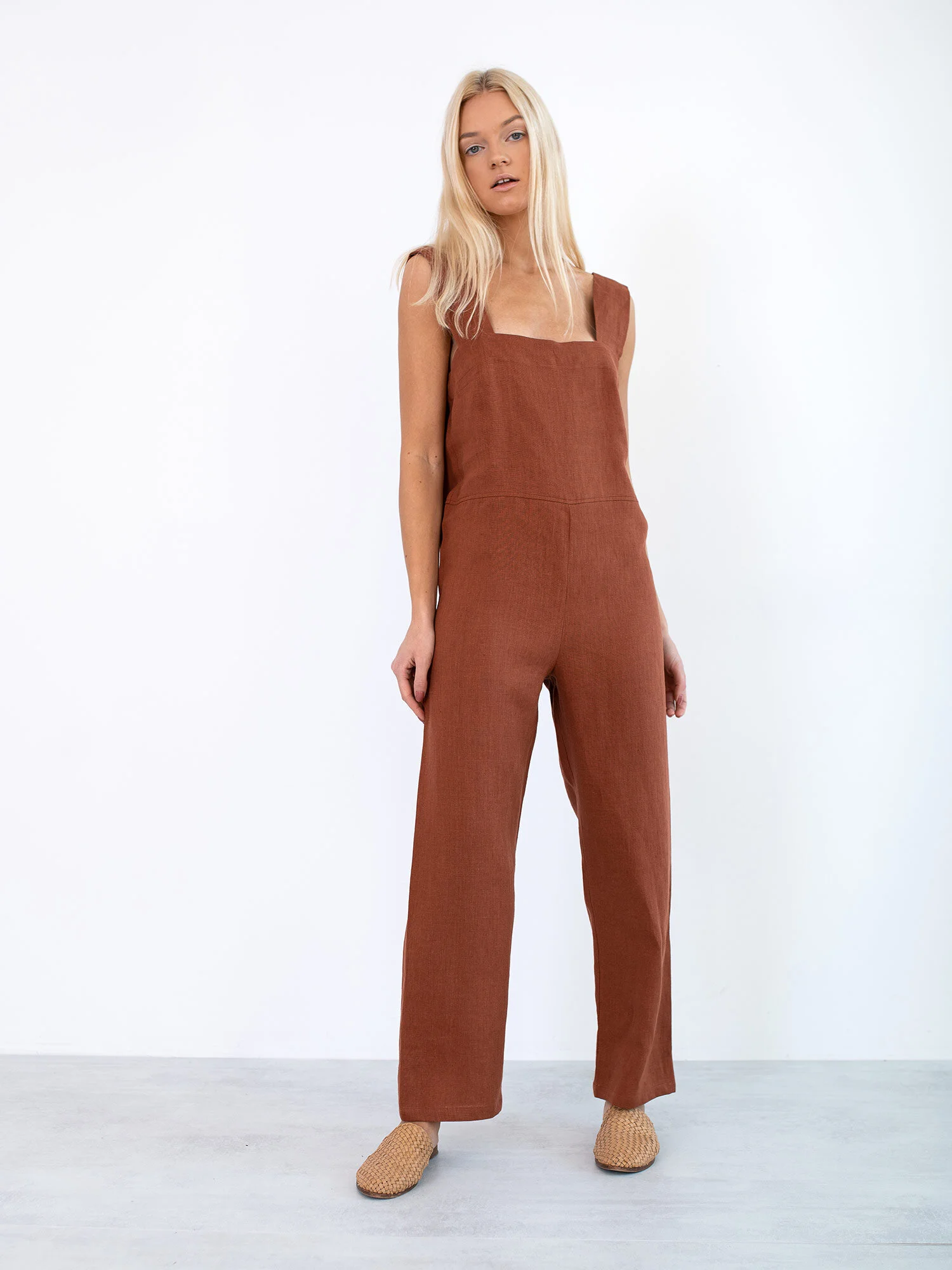 Image 5 of DAKOTA Linen Jumpsuit in Rust from Love and Confuse