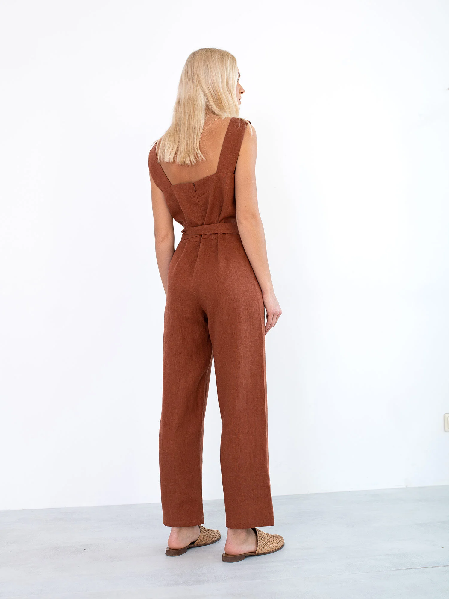 Image 6 of DAKOTA Linen Jumpsuit in Rust from Love and Confuse