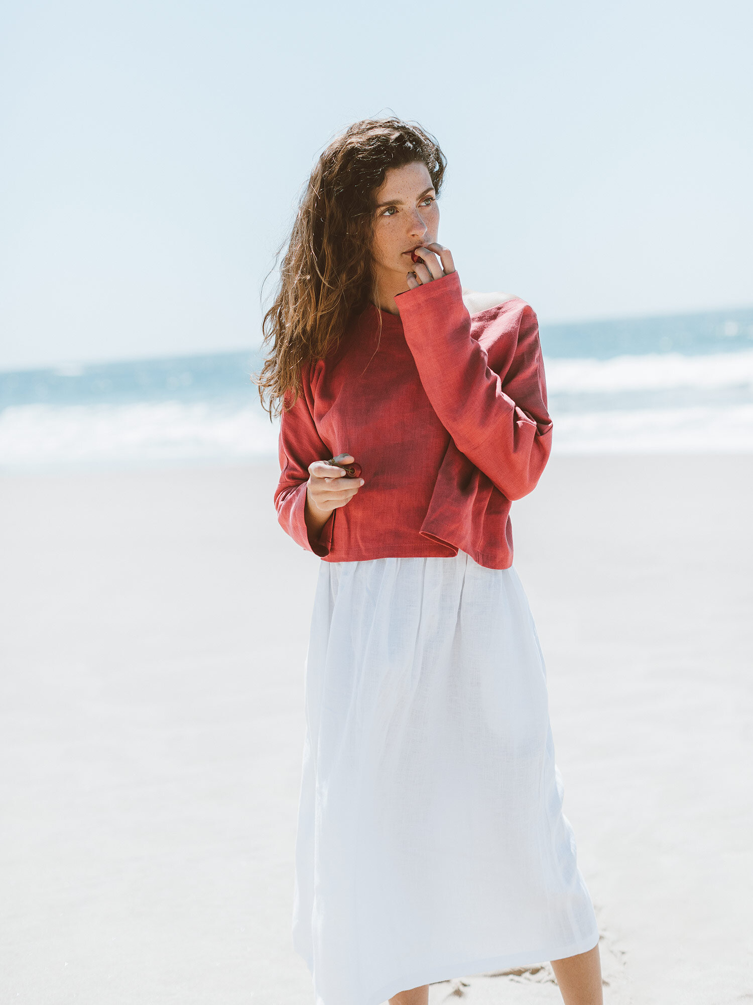 ELLE Linen Midi Skirt - Image 3