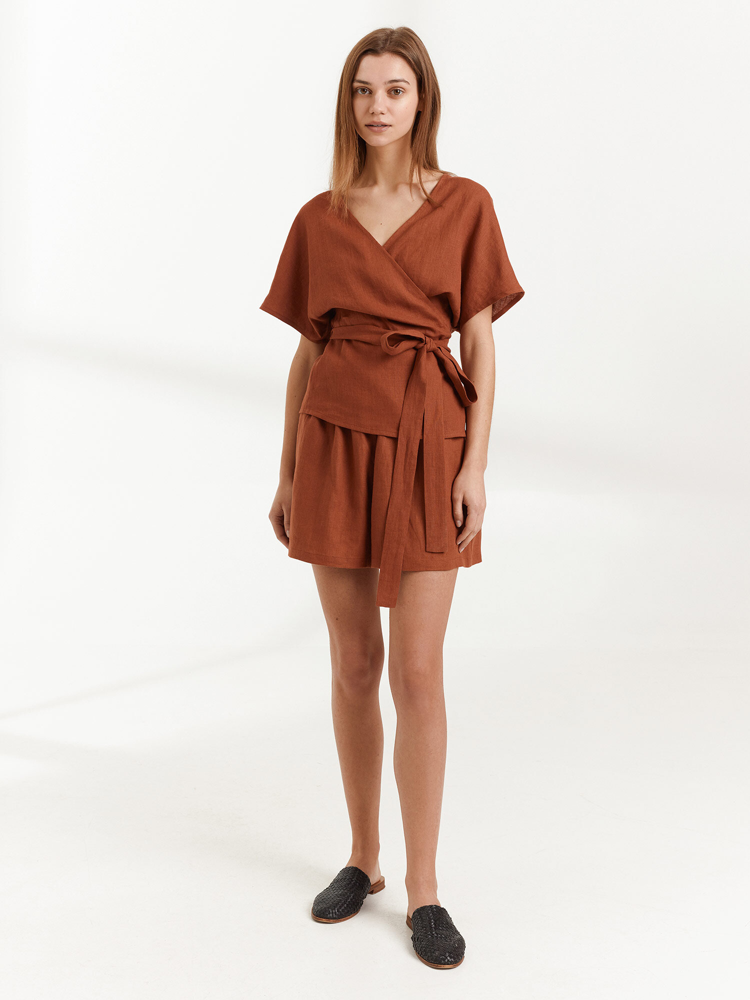 EVIE Linen Wrap Top - Image 2