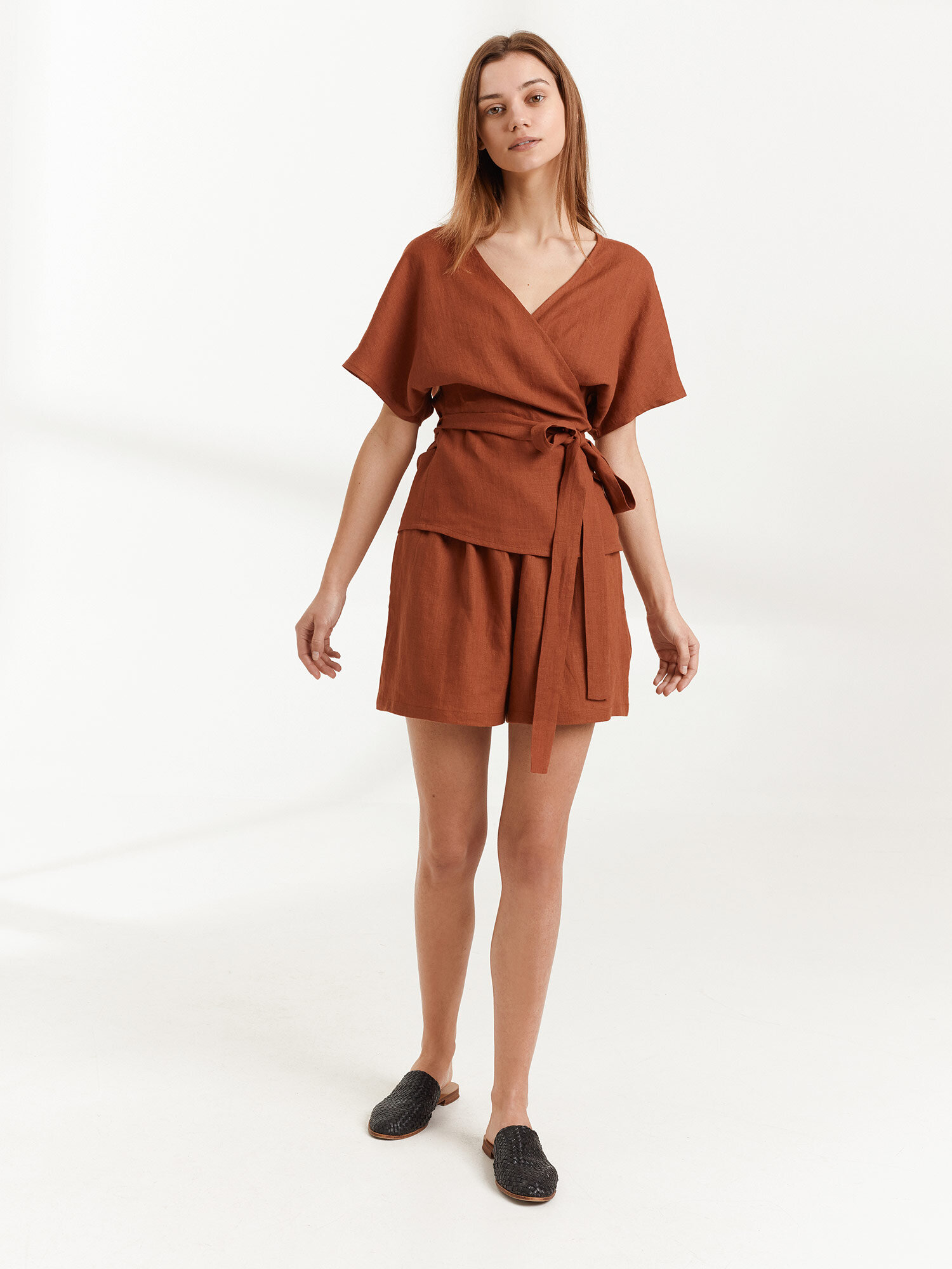 EVIE Linen Wrap Top - Image 4