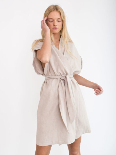 FAITH Linen Wrap Dress