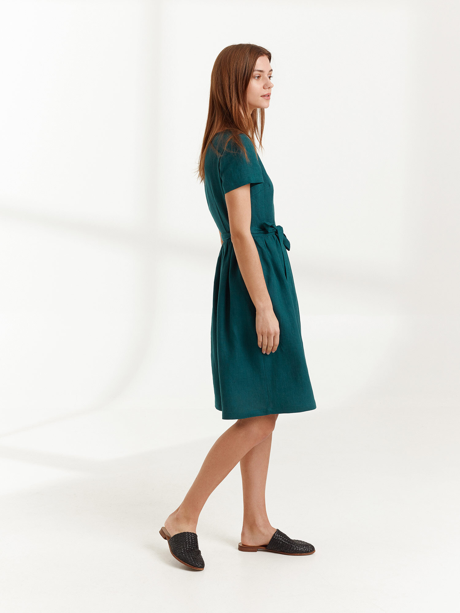 FLORA Linen Wrap Dress - Image 5