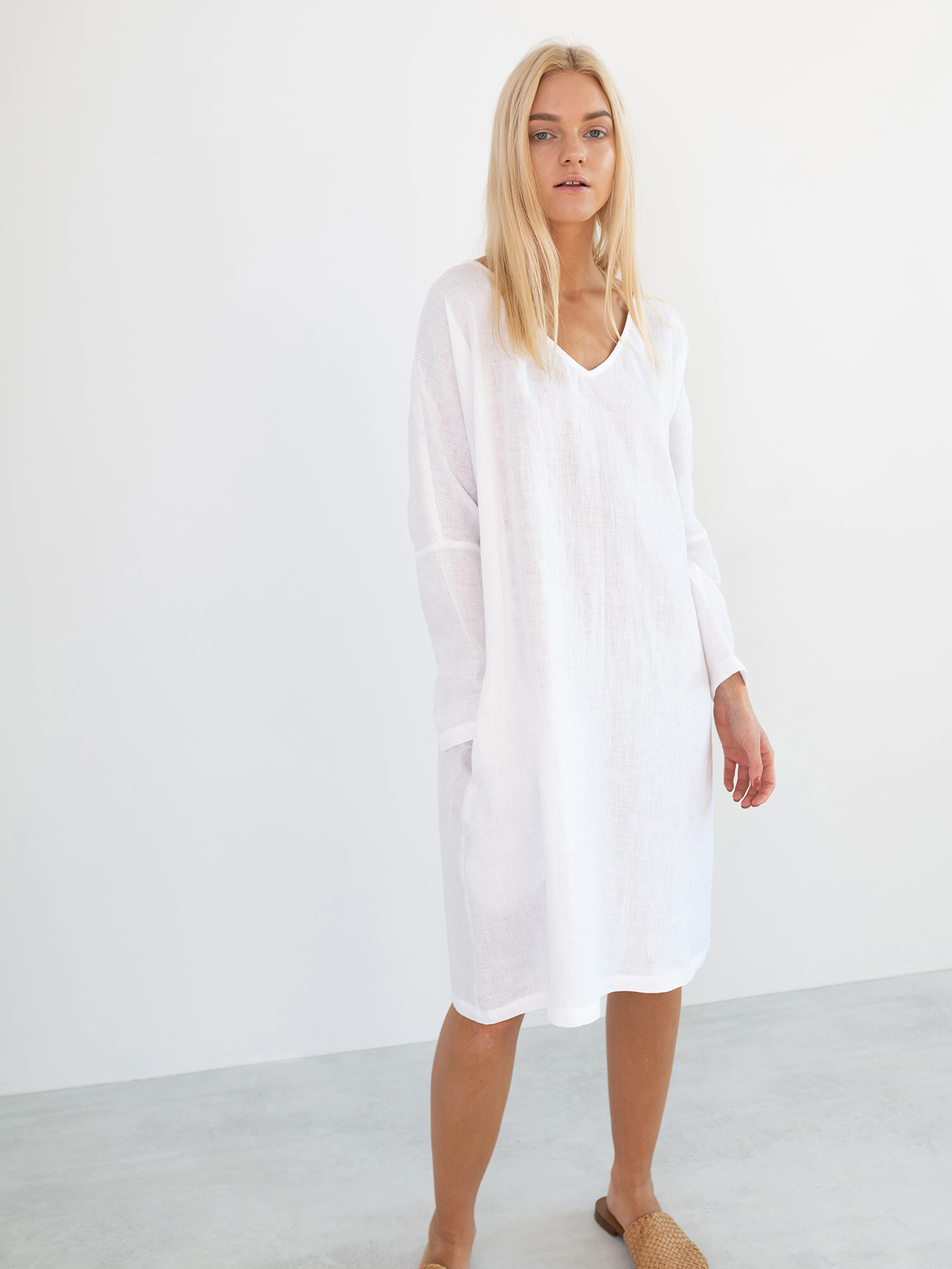 FRIDA Long Sleeve Linen Dress - Image 1
