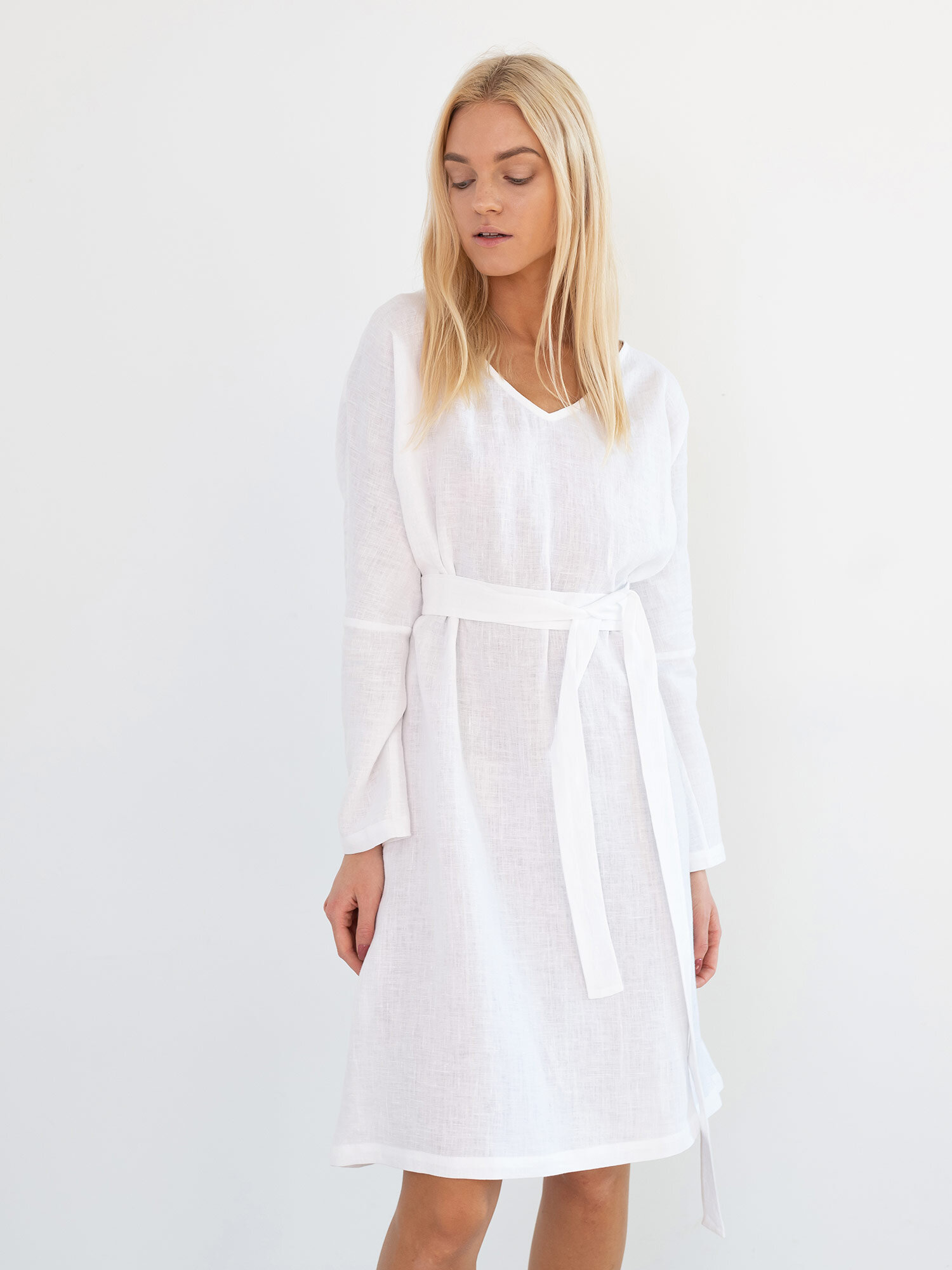 FRIDA Long Sleeve Linen Dress - Image 3